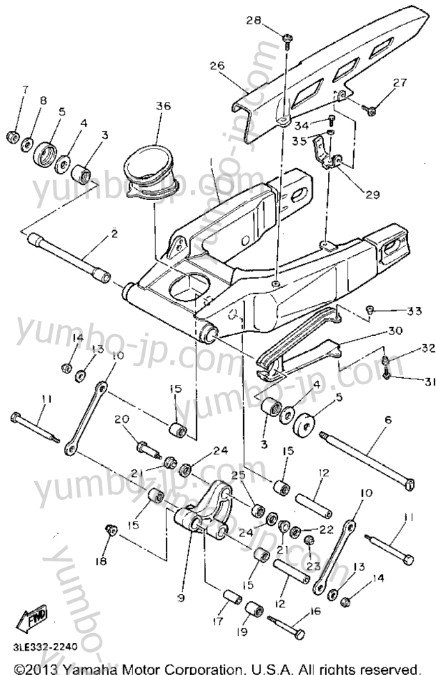 REAR ARM for motorcycles YAMAHA FZR1000F 1994 year