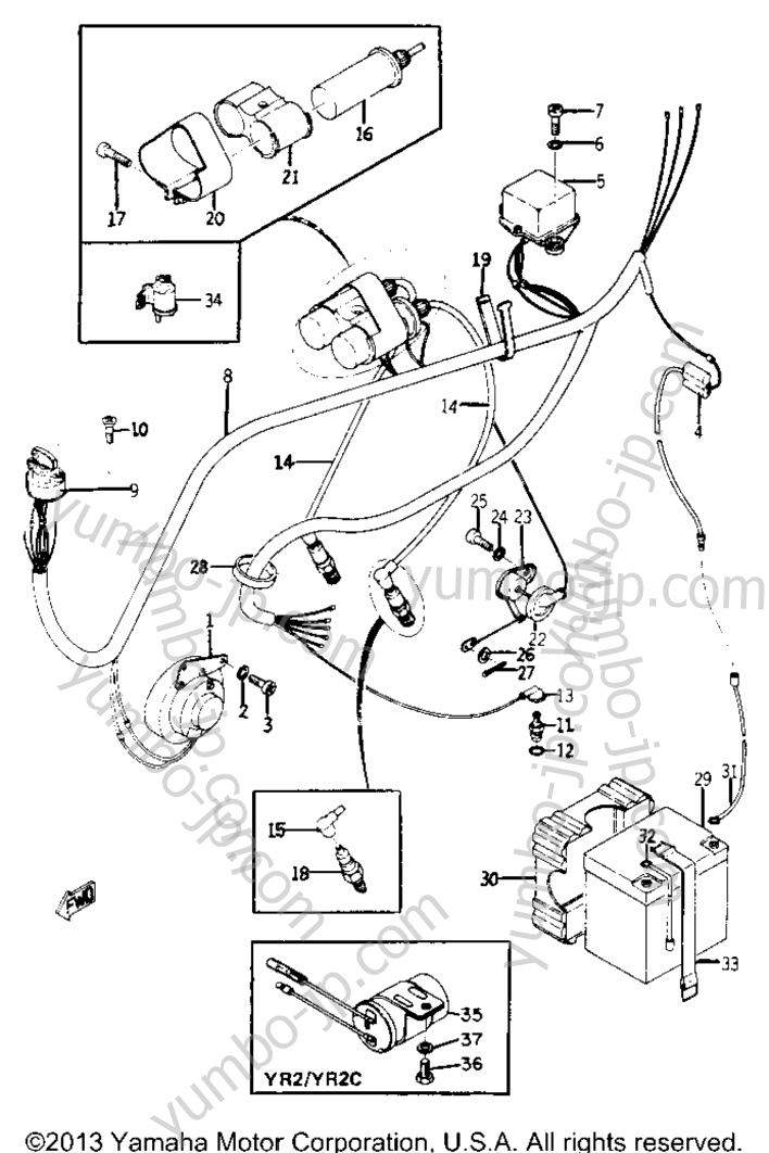 Electrical for motorcycles YAMAHA YR1 1967 year