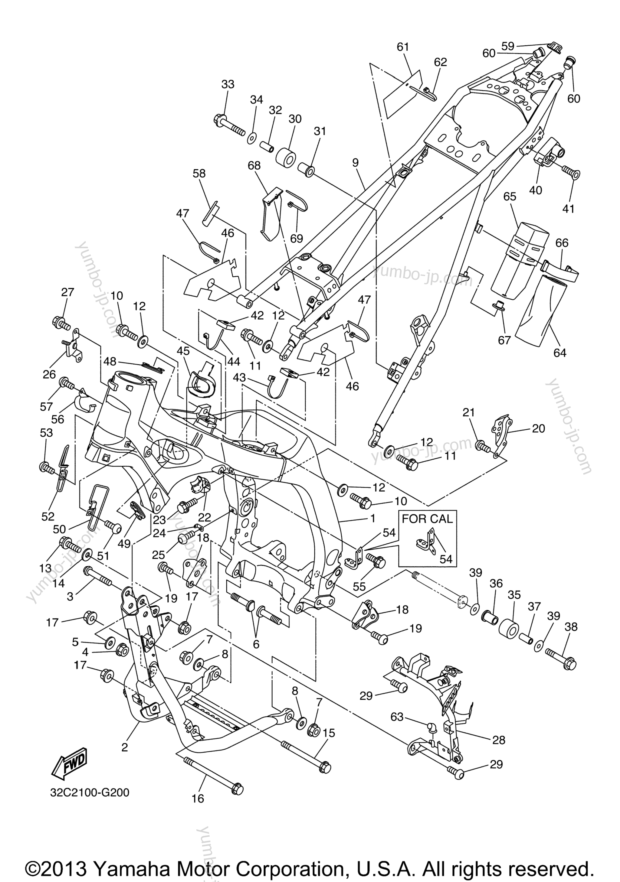 FRAME for motorcycles YAMAHA WR250X (WR25XXL) 2008 year