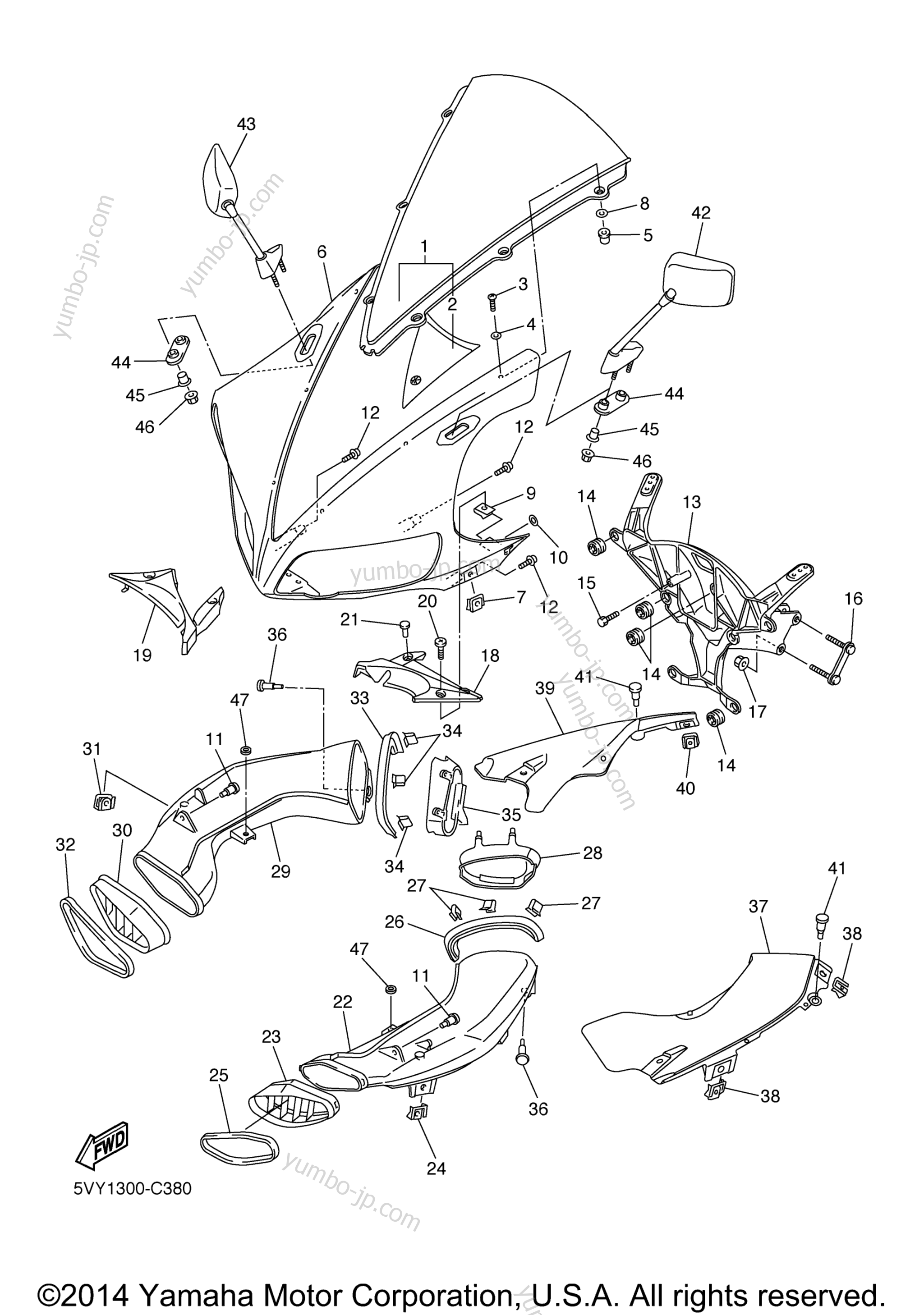 Cowling 1 для мотоциклов YAMAHA YZF-R1 (YZFR1SC) CA 2004 г.