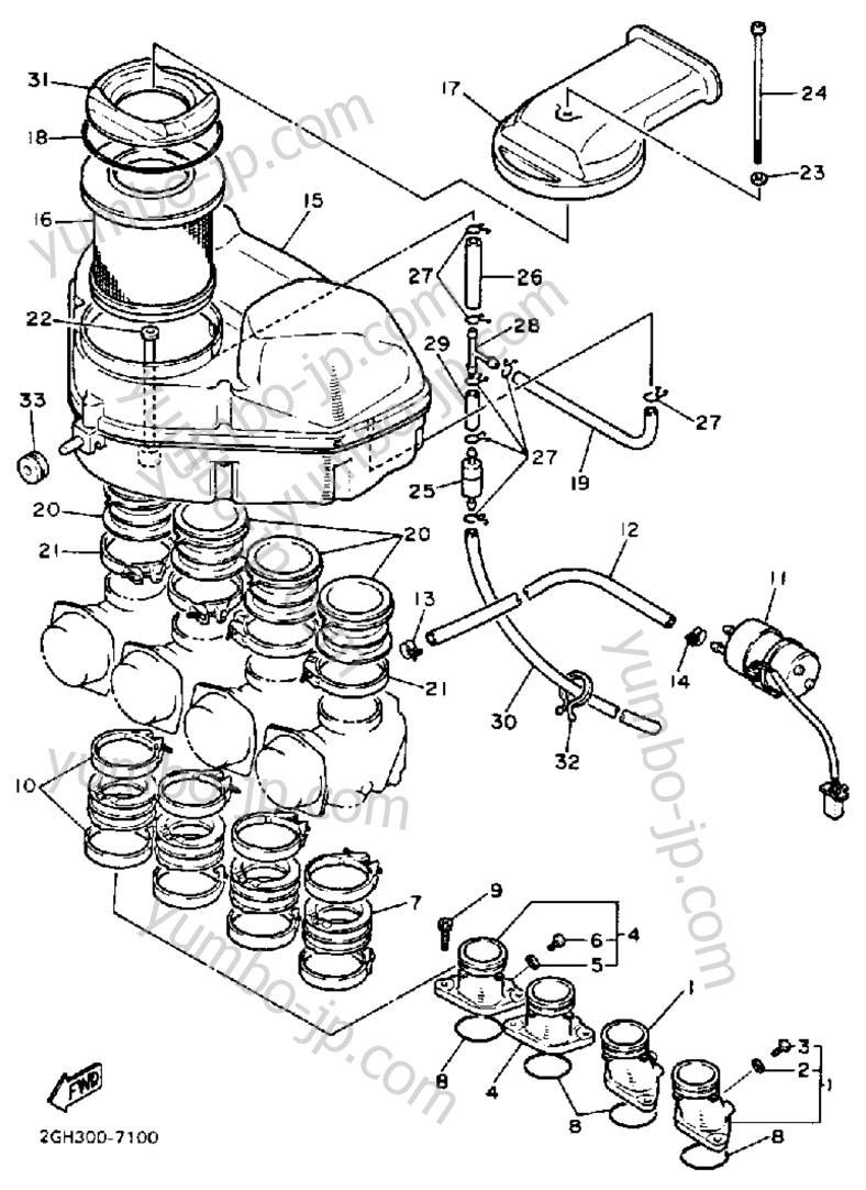 Air Filter (Non-California Model) для мотоциклов YAMAHA FZR1000T 1987 г.