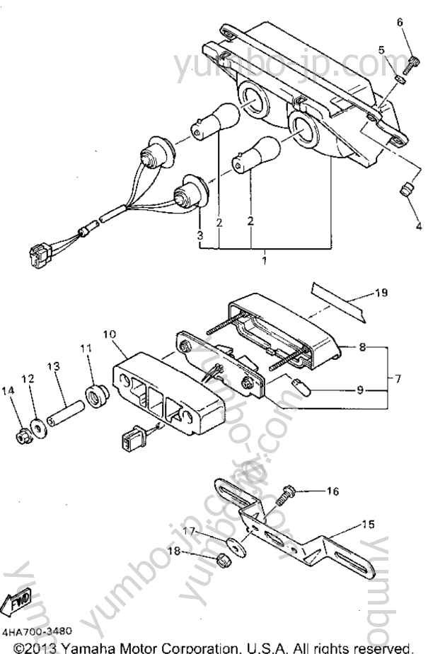 TAILLIGHT для мотоциклов YAMAHA YZF600RGC 1995 г.