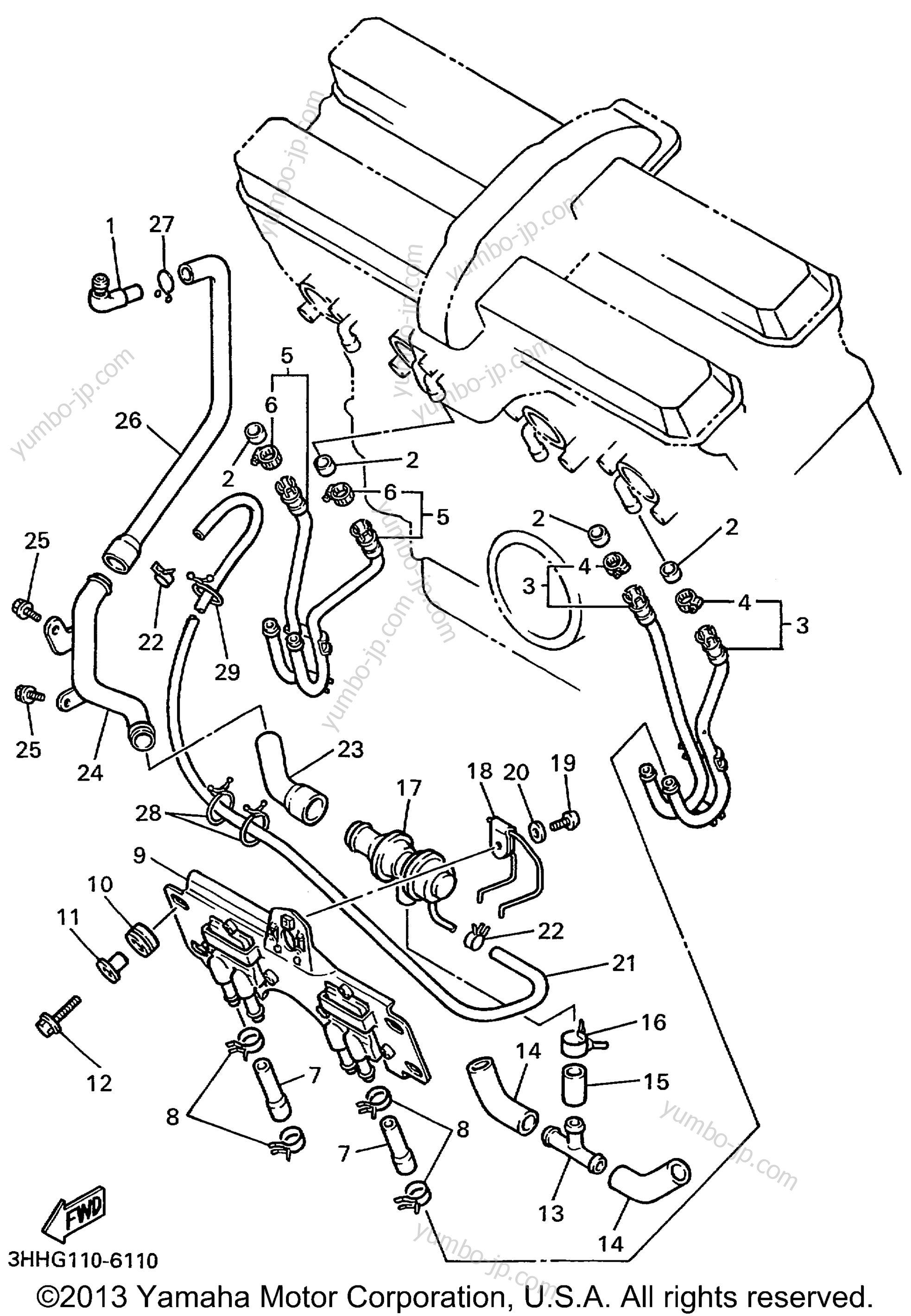 Air Induction System для мотоциклов YAMAHA FZR600RL 1999 г.