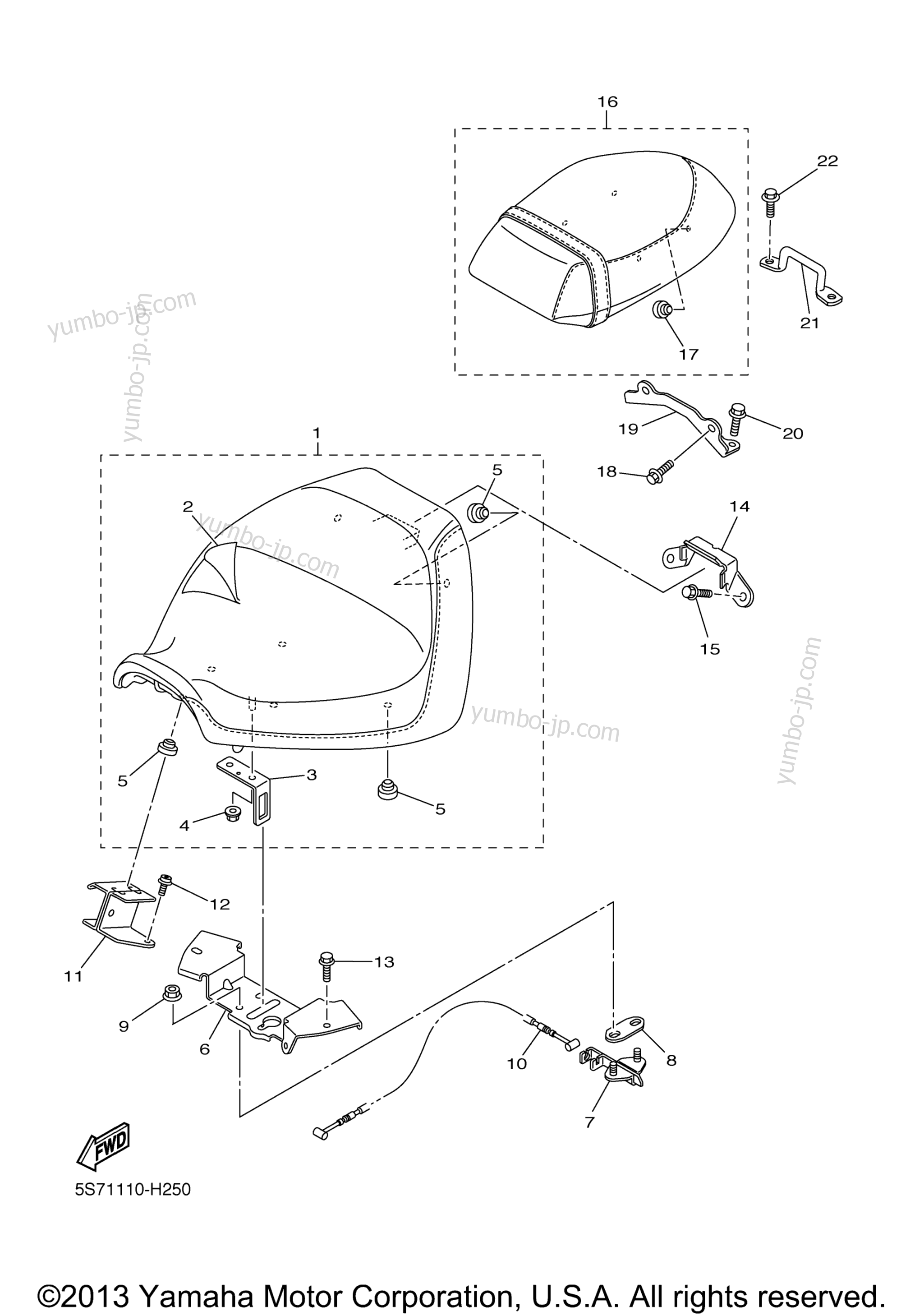 SEAT для мотоциклов YAMAHA V STAR 950 (XVS95YCB) CA 2009 г.