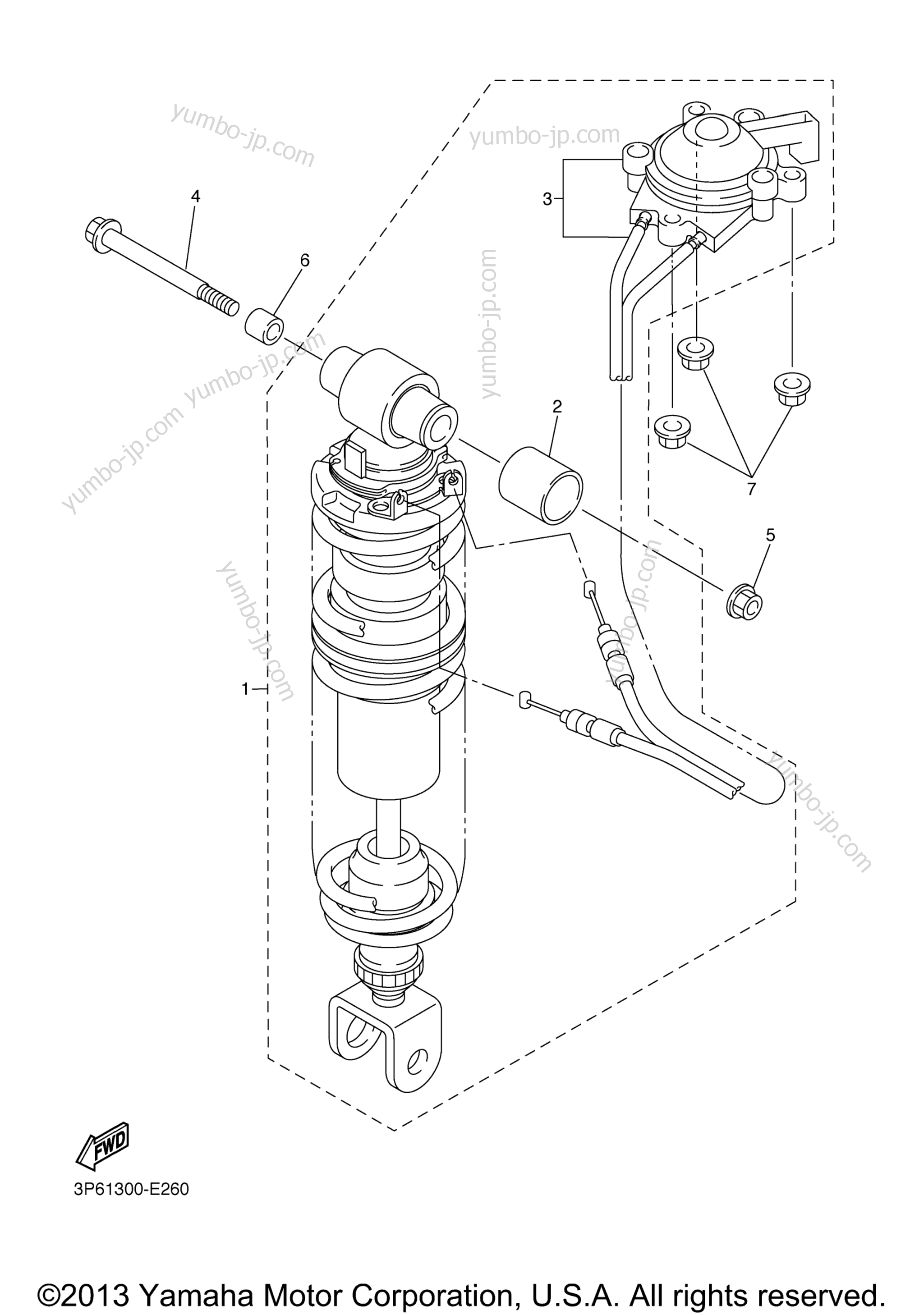 Rear Suspension для мотоциклов YAMAHA FJR1300A (FJR13AW) 2007 г.