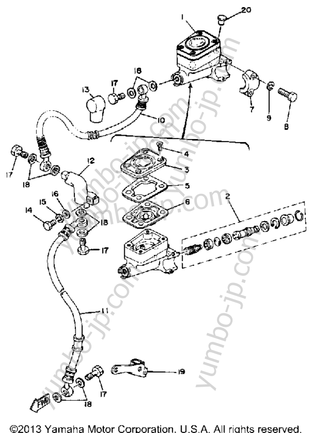 FRONT MASTER CYLINDER for motorcycles YAMAHA XS650SH 1981 year