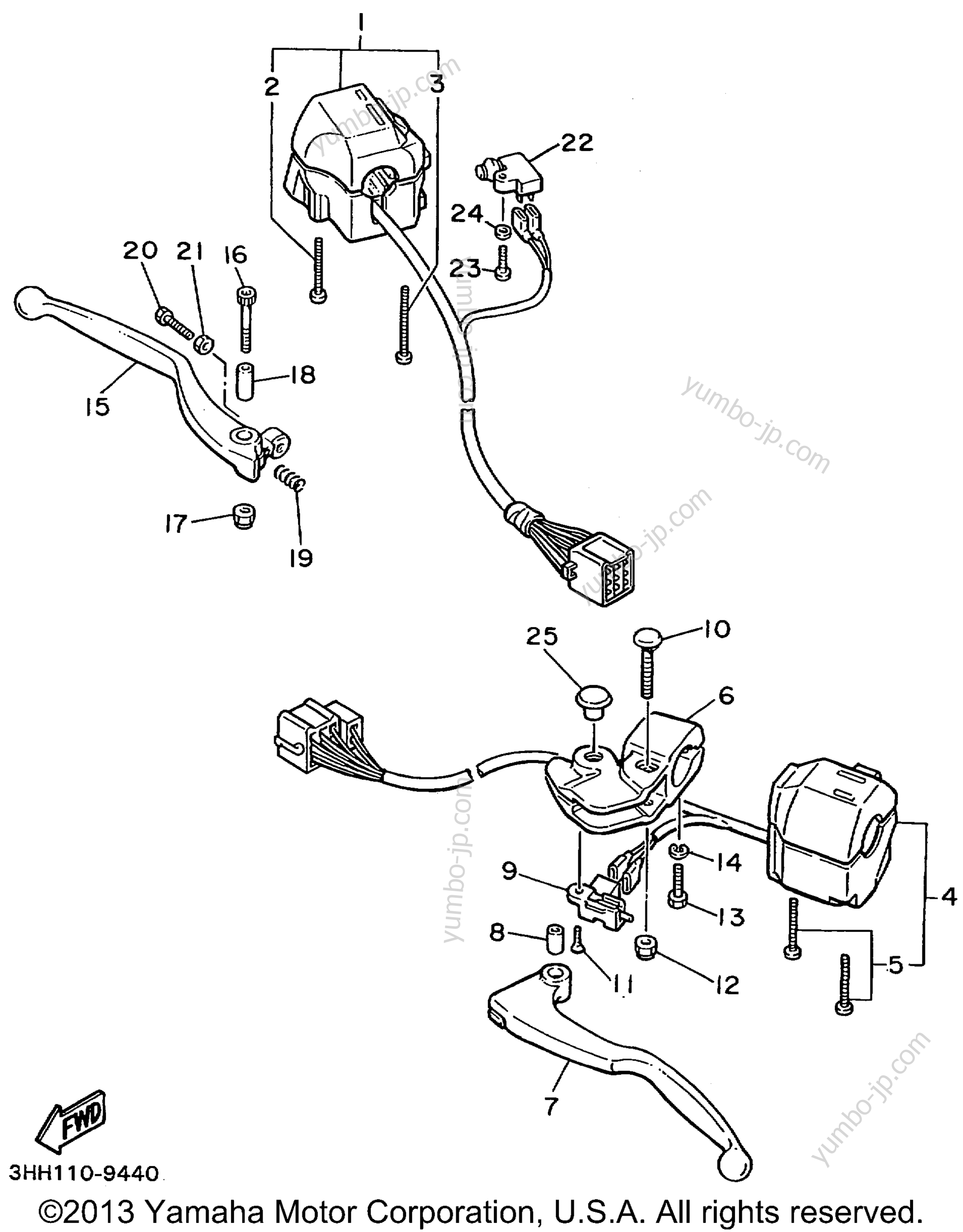 Handle Switch Lever для мотоциклов YAMAHA FZR600RL 1999 г.