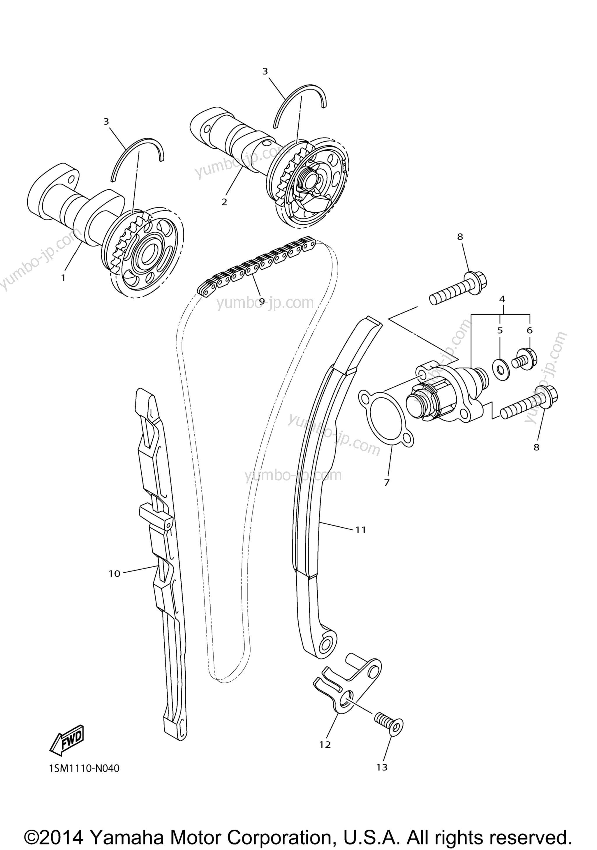 Camshaft Chain для мотоциклов YAMAHA YZ250FX (YZ250FXF) 2015 г.