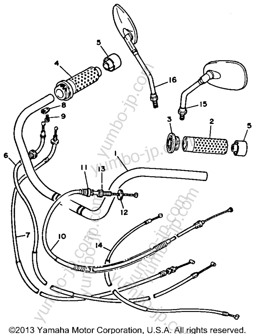 Handlebar Cable for motorcycles YAMAHA VIRAGO 750 (XV750BC) CA 1991 year