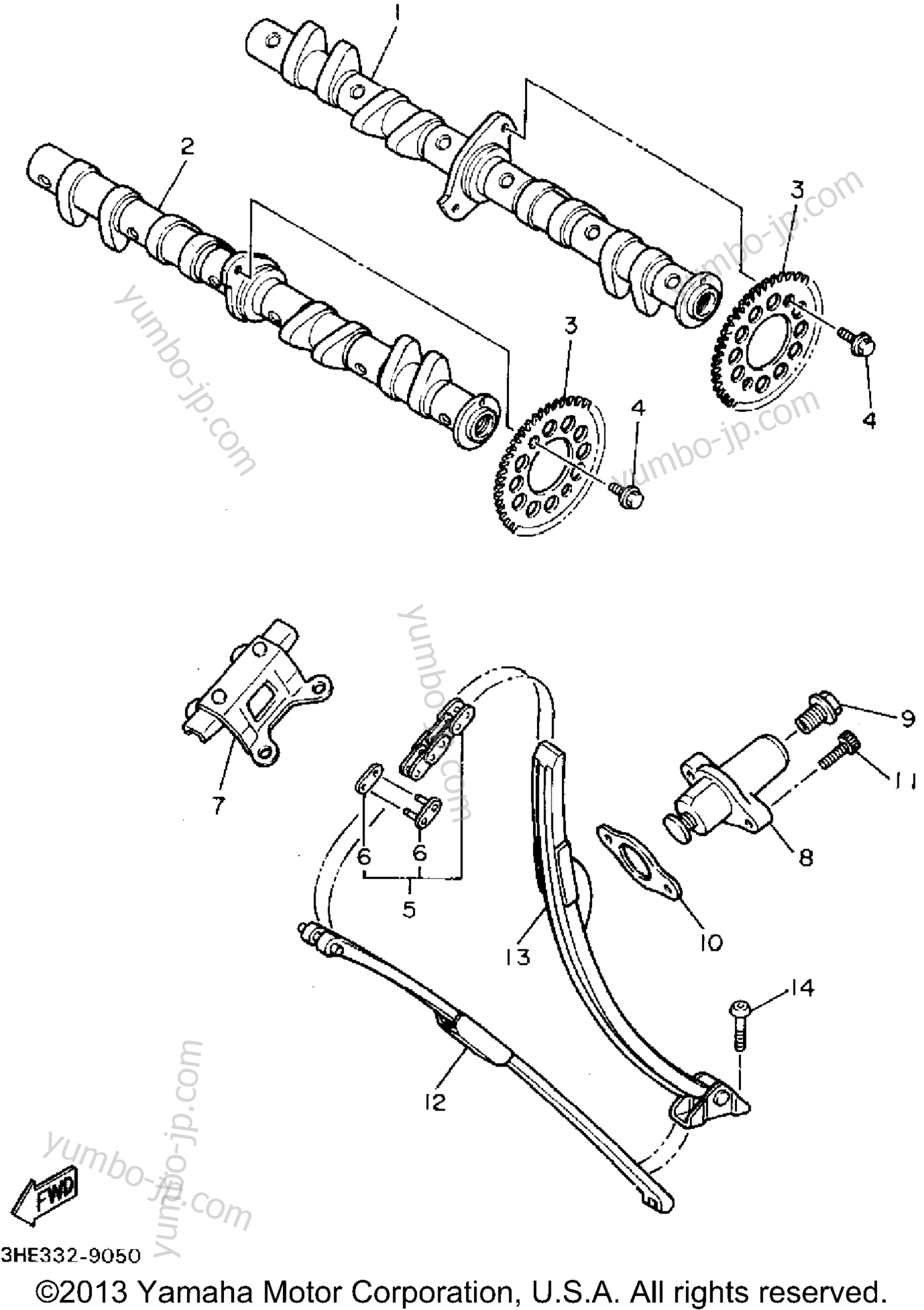 Camshaft Chain для мотоциклов YAMAHA FZR600RFC 1994 г.