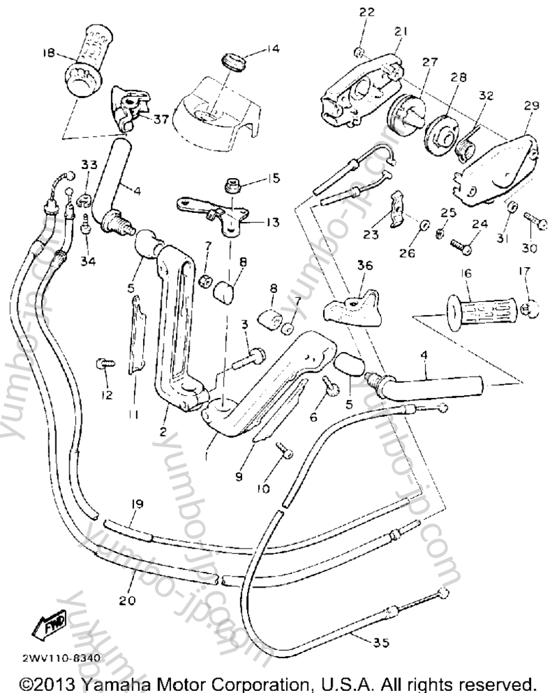 Handlebar Cable для мотоциклов YAMAHA XVZ13DA 1990 г.