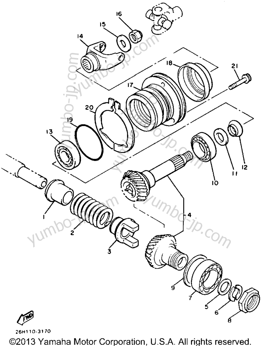 Middle Drive Gear для мотоциклов YAMAHA XVZ12TK 1983 г.