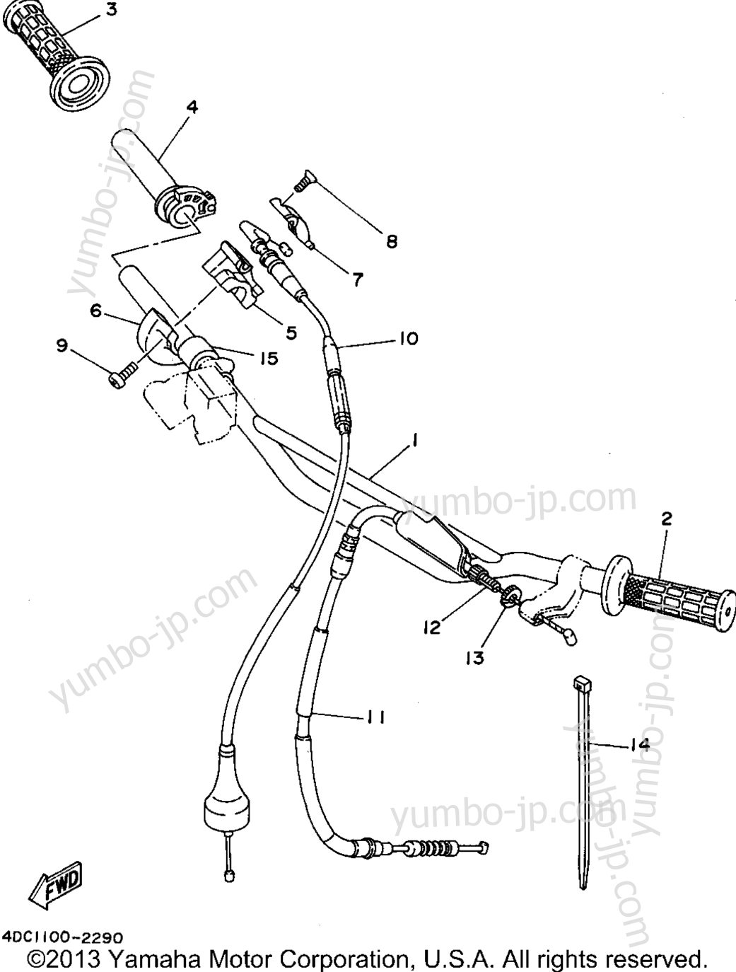 Steering Handle - Cable для мотоциклов YAMAHA WR250ZG 1995 г.