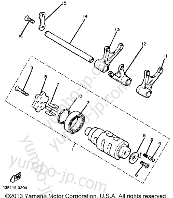 Shift Cam Fork для мотоциклов YAMAHA XS400K 1983 г.