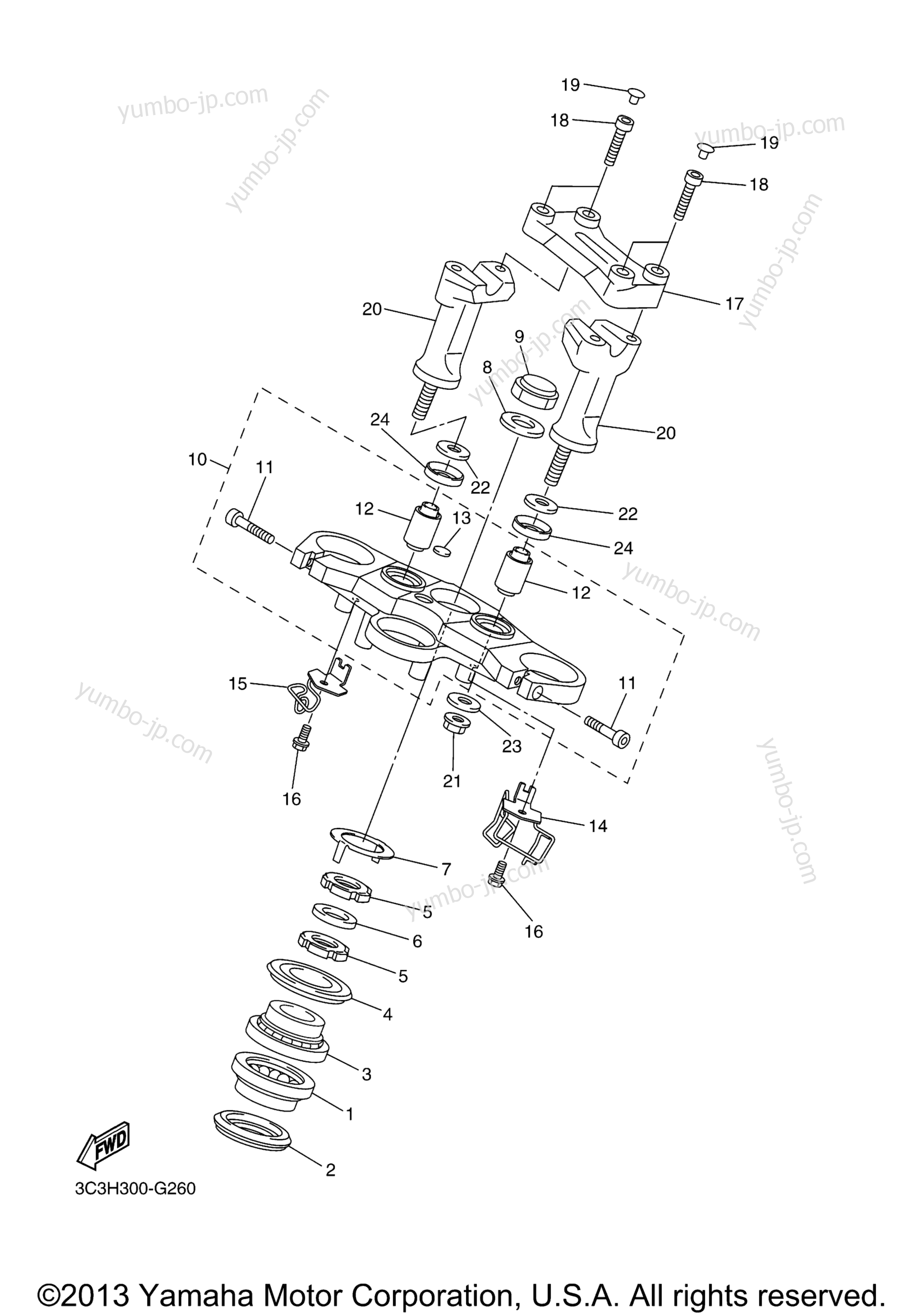 Steering для мотоциклов YAMAHA FZ1 (FZS10D) 2013 г.