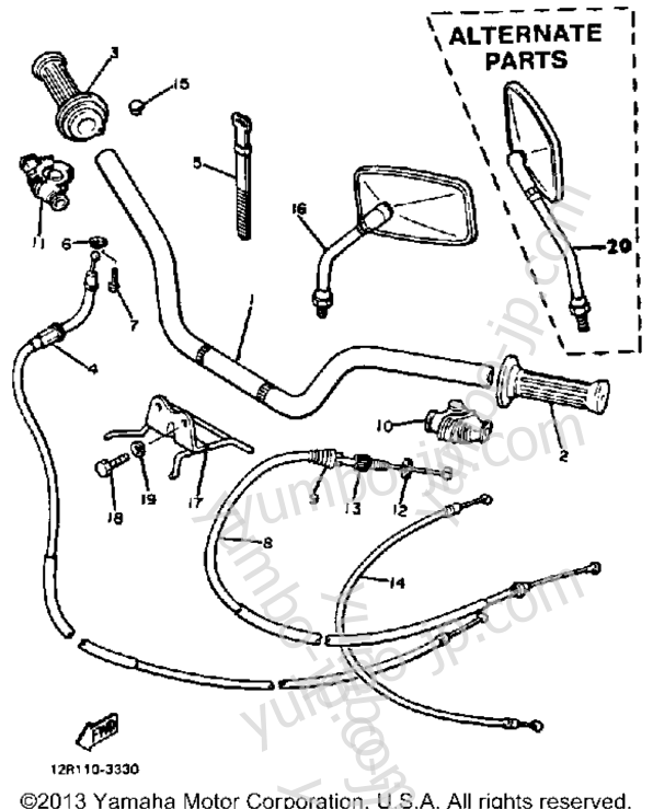 Handlebar Cable for motorcycles YAMAHA XS400K 1983 year