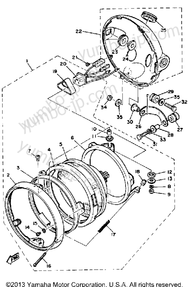 HEADLIGHT для мотоциклов YAMAHA XS650SH 1981 г.