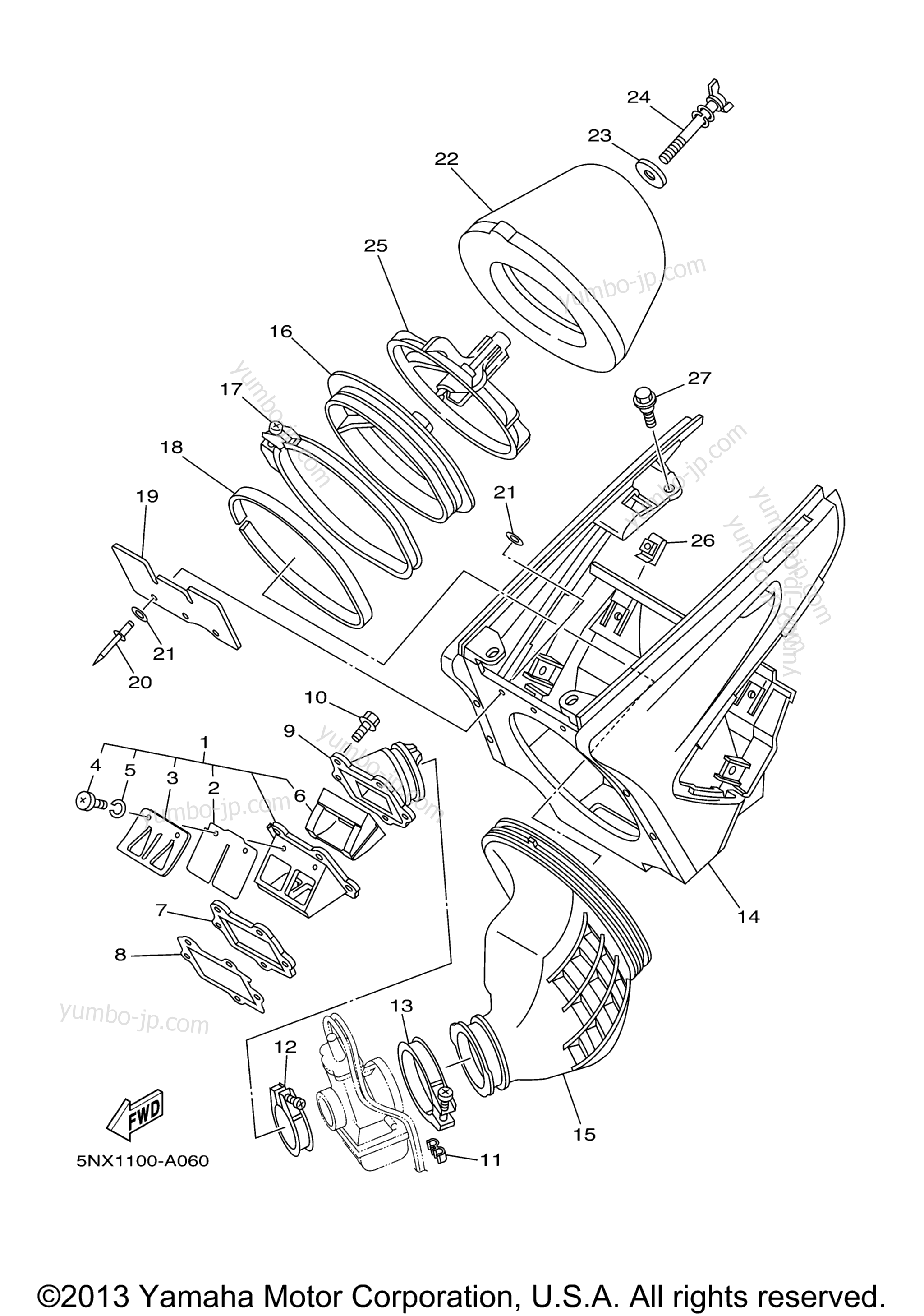 Intake для мотоциклов YAMAHA YZ250 (YZ250W1) 2007 г.