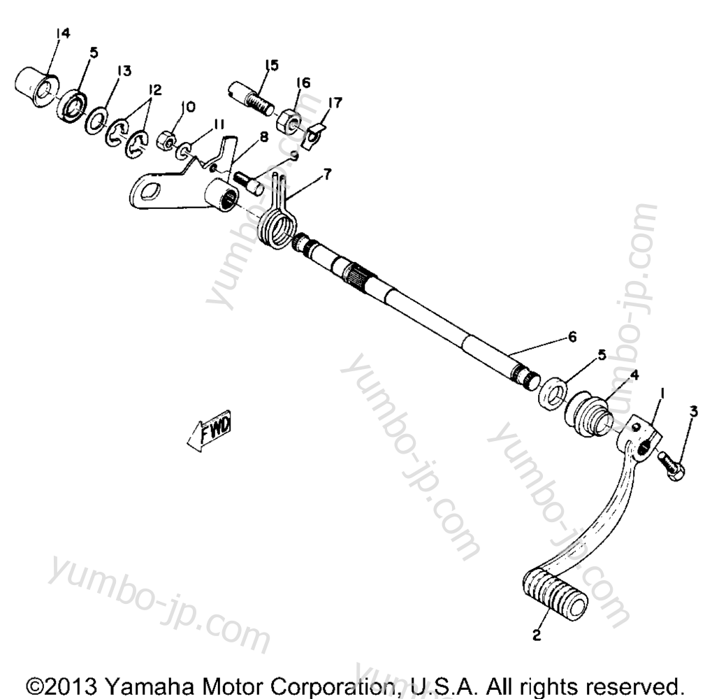 Shifter (B) for motorcycles YAMAHA DT1S 1969 year