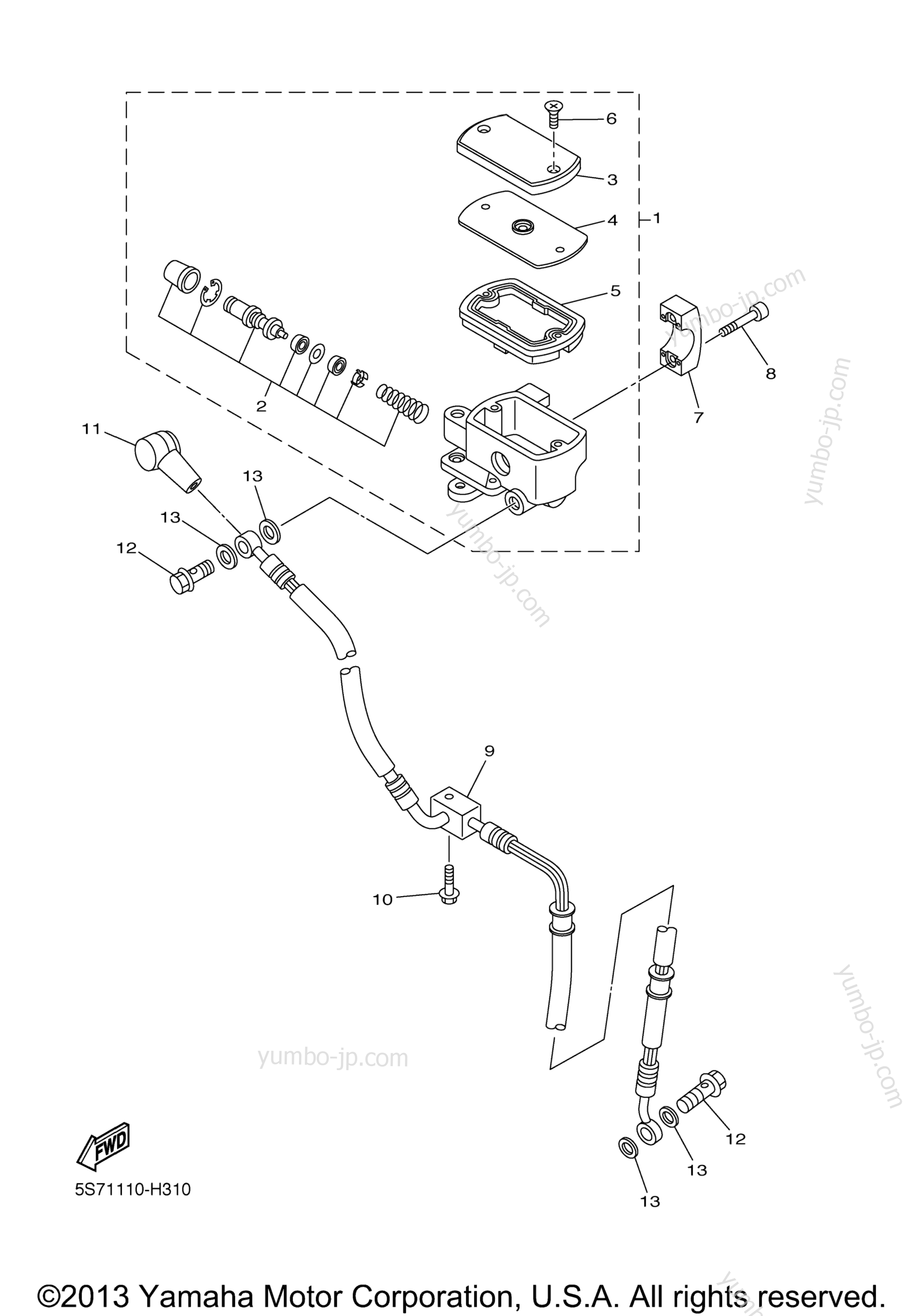 FRONT MASTER CYLINDER for motorcycles YAMAHA V STAR 950 (XVS95ER) 2014 year