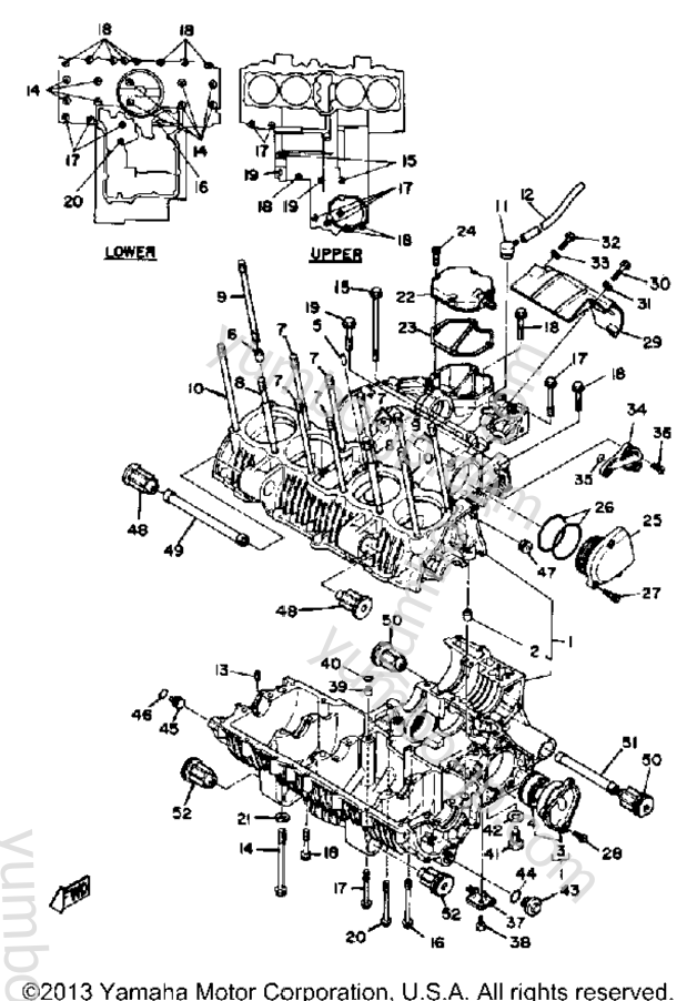 CRANKCASE for motorcycles YAMAHA XS1100SG 1980 year