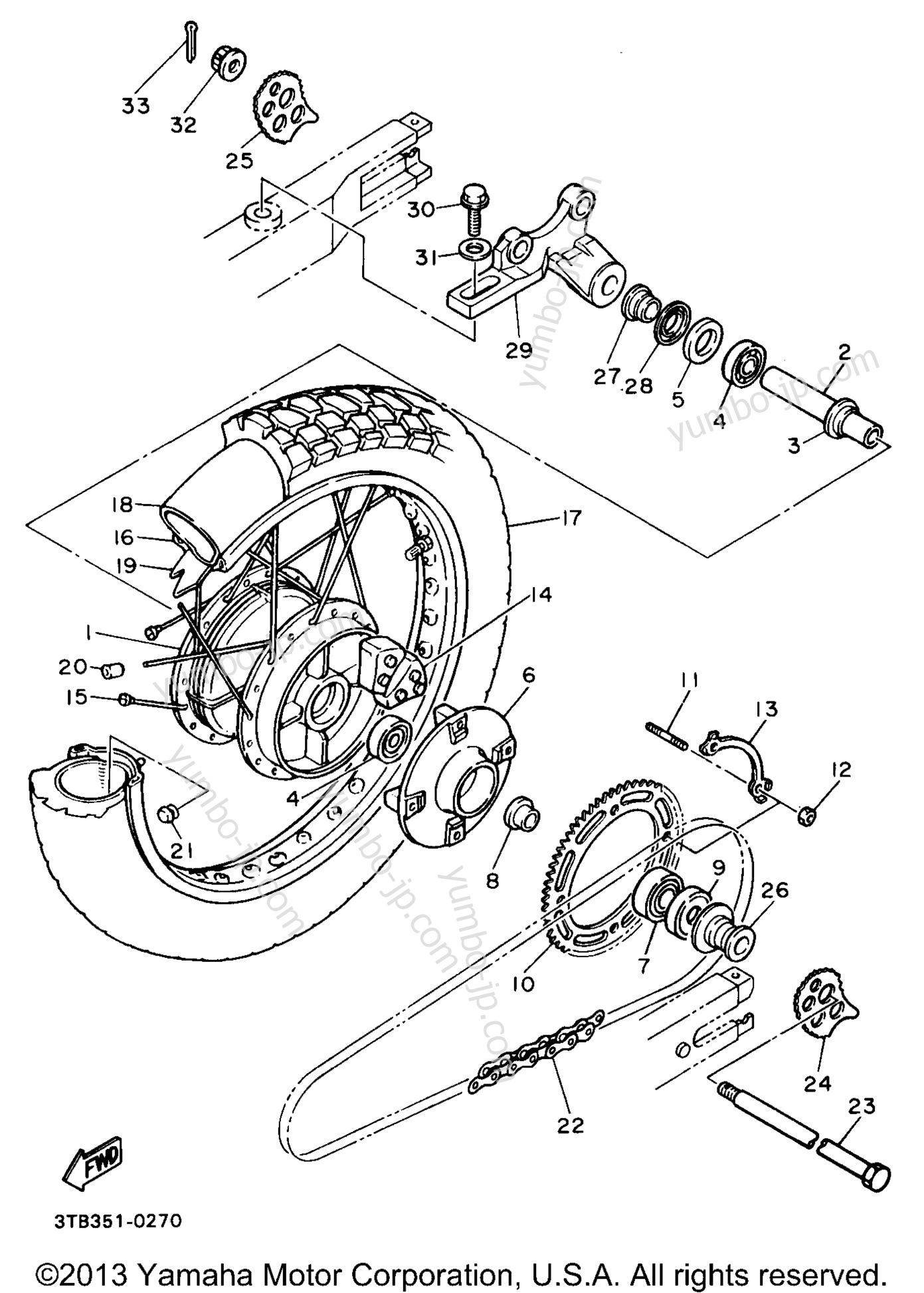 REAR WHEEL для мотоциклов YAMAHA XT600EEC CA 1993 г.