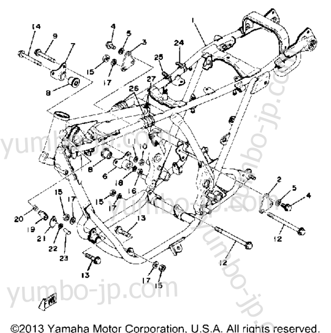 FRAME for motorcycles YAMAHA XS400-2E 1978 year