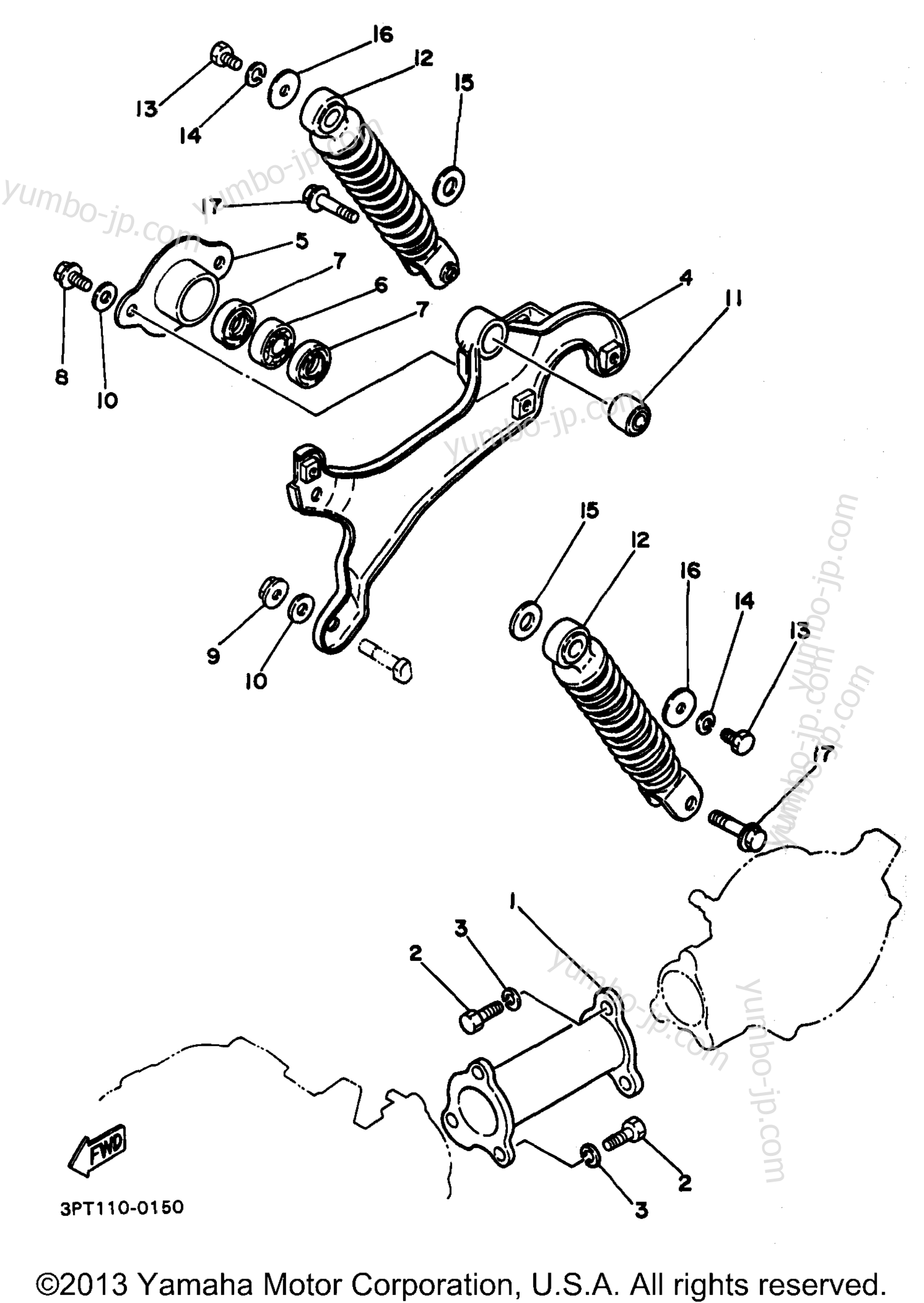 Rear Arm Suspension for motorcycles YAMAHA Y-ZINGER (PW50K1) 1998 year
