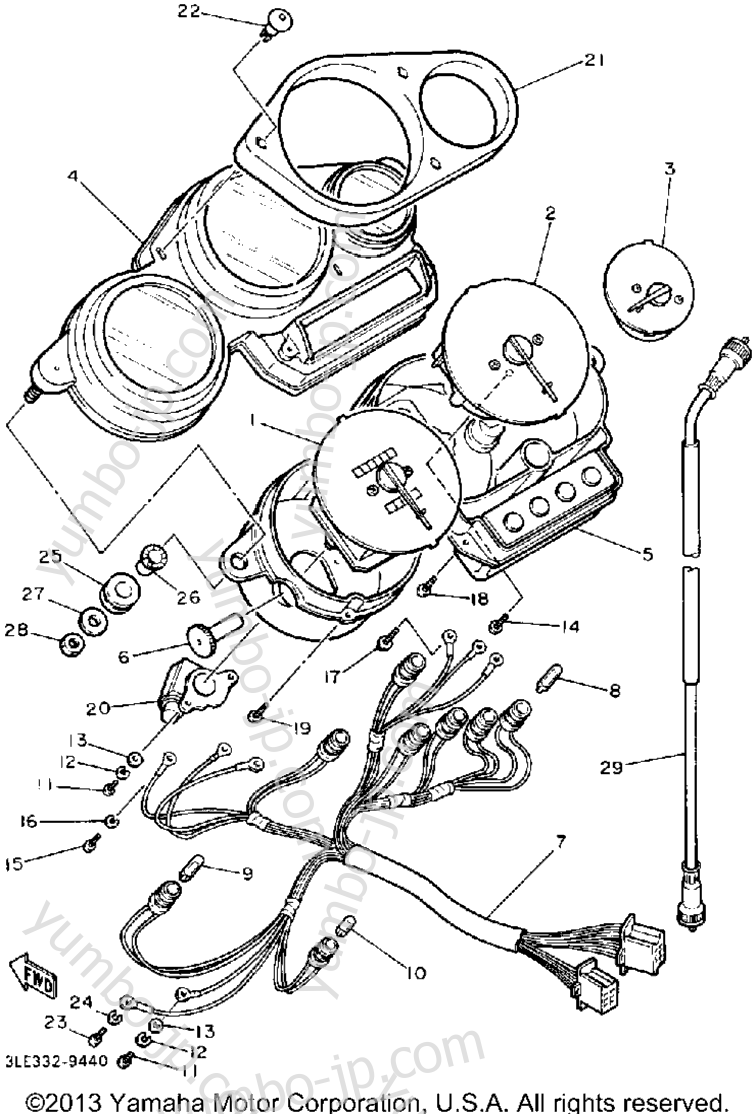 Измерительные приборы для мотоциклов YAMAHA FZR1000B 1991 г.
