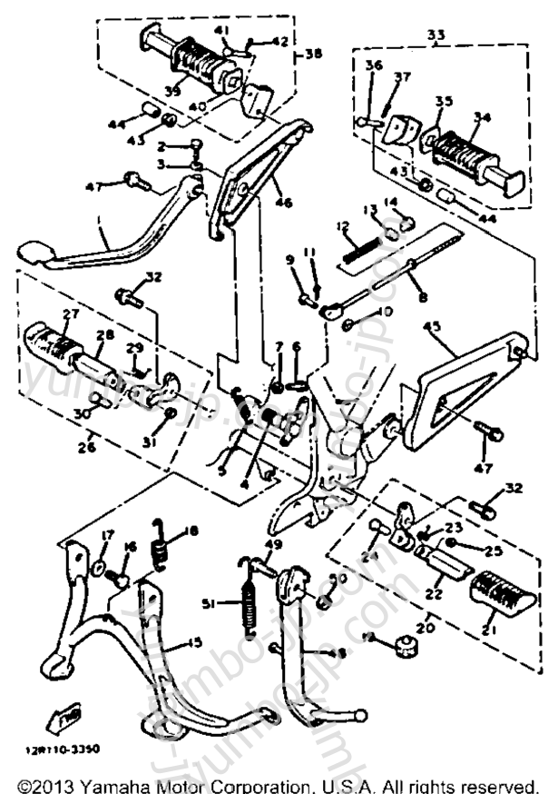 Stand Footrest для мотоциклов YAMAHA XS400K 1983 г.