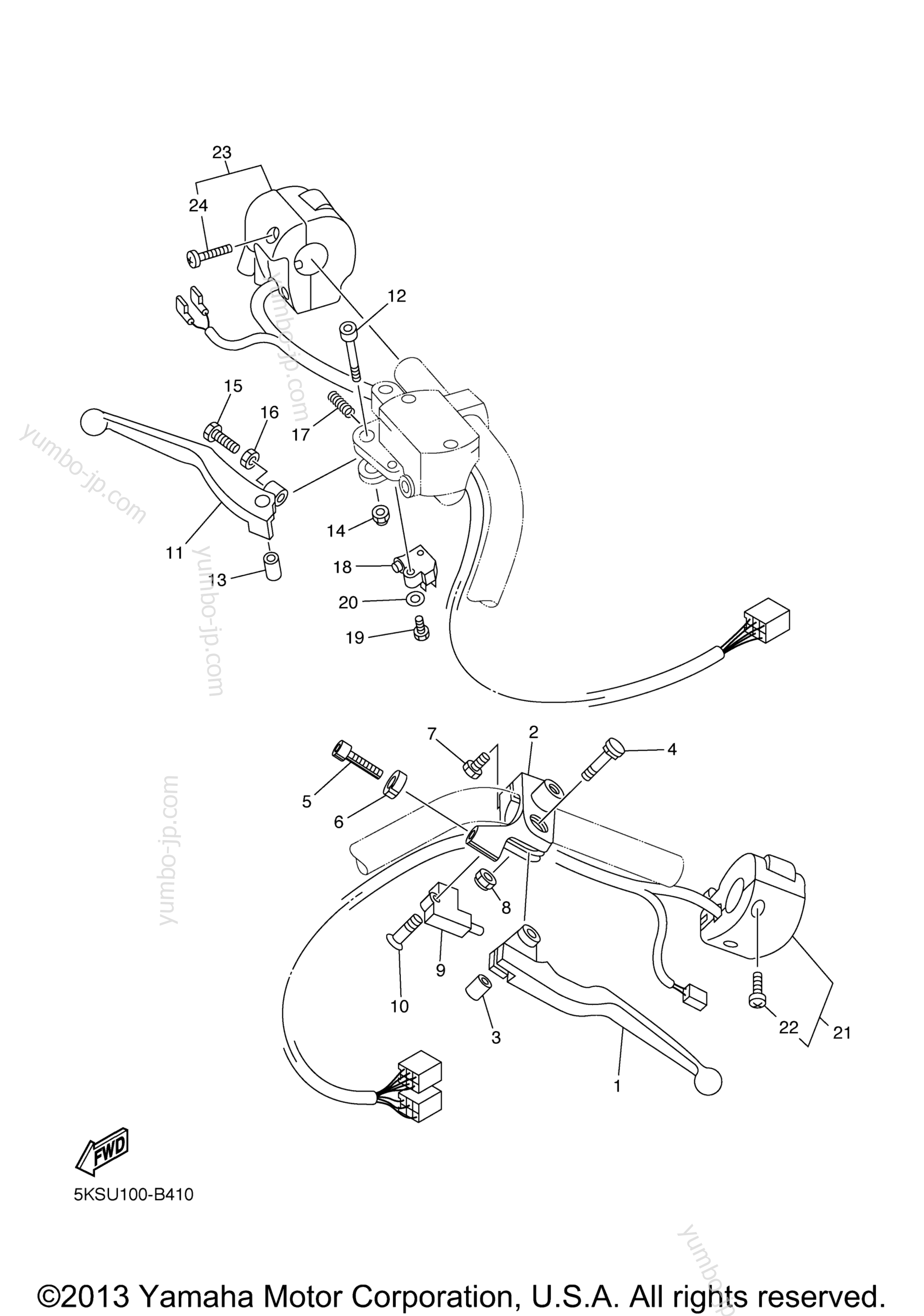 Handle Switch Lever for motorcycles YAMAHA V STAR 1100 SILVERADO (XVS11ATS) 2004 year