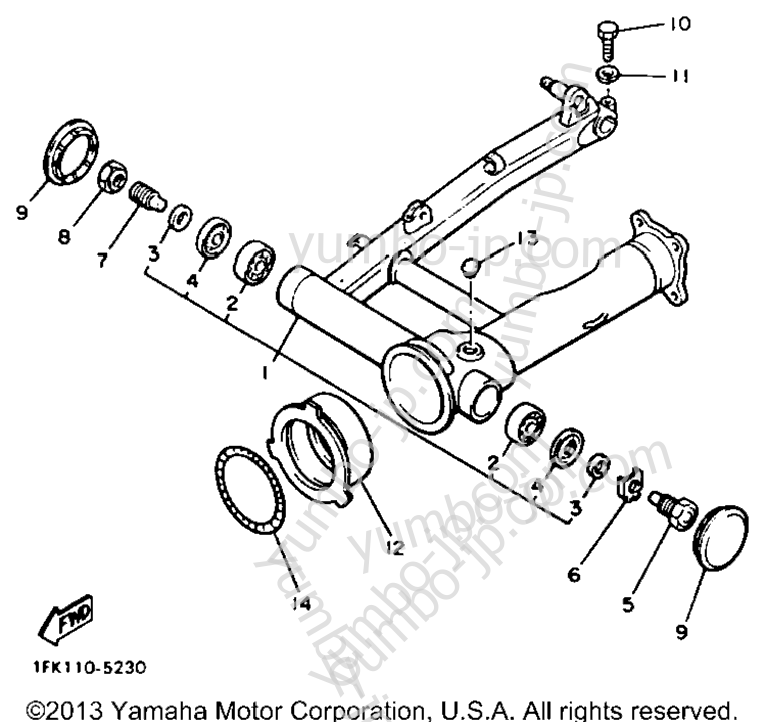 Swing Arm for motorcycles YAMAHA V-MAX 1200 (VMX12A) 1990 year