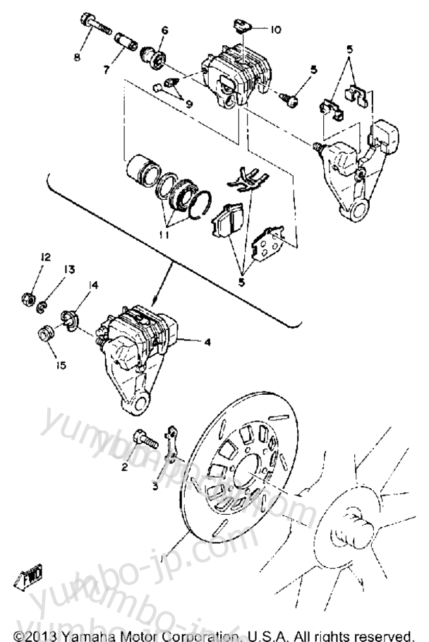 REAR BRAKE CALIPER для мотоциклов YAMAHA XS1100SG 1980 г.