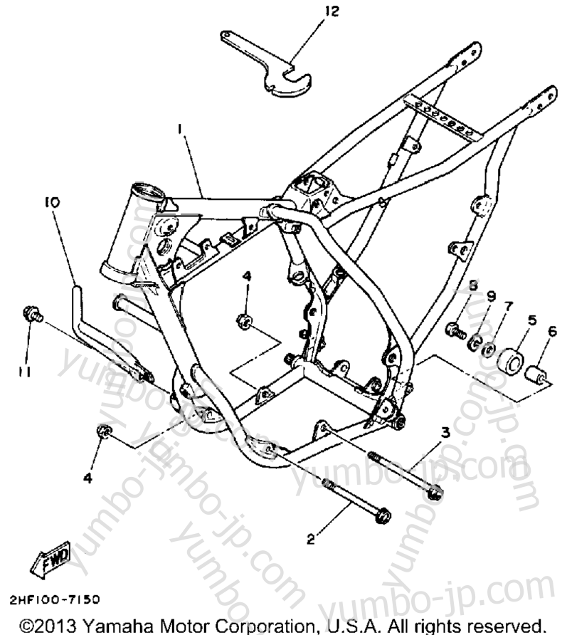 FRAME for motorcycles YAMAHA YZ80A 1990 year