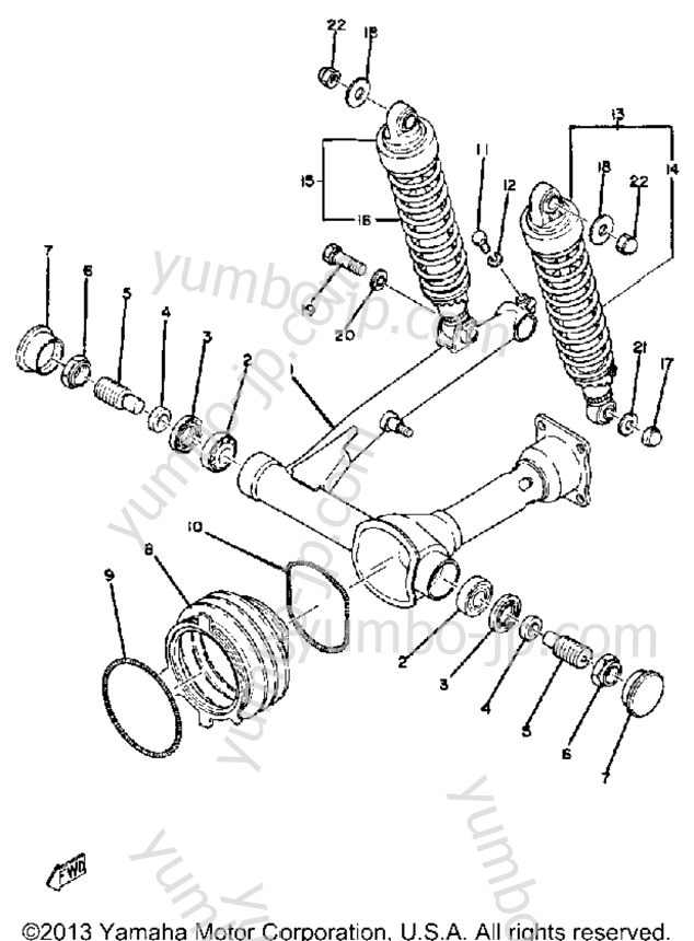 Rear Arm Suspension for motorcycles YAMAHA XS850G 1980 year