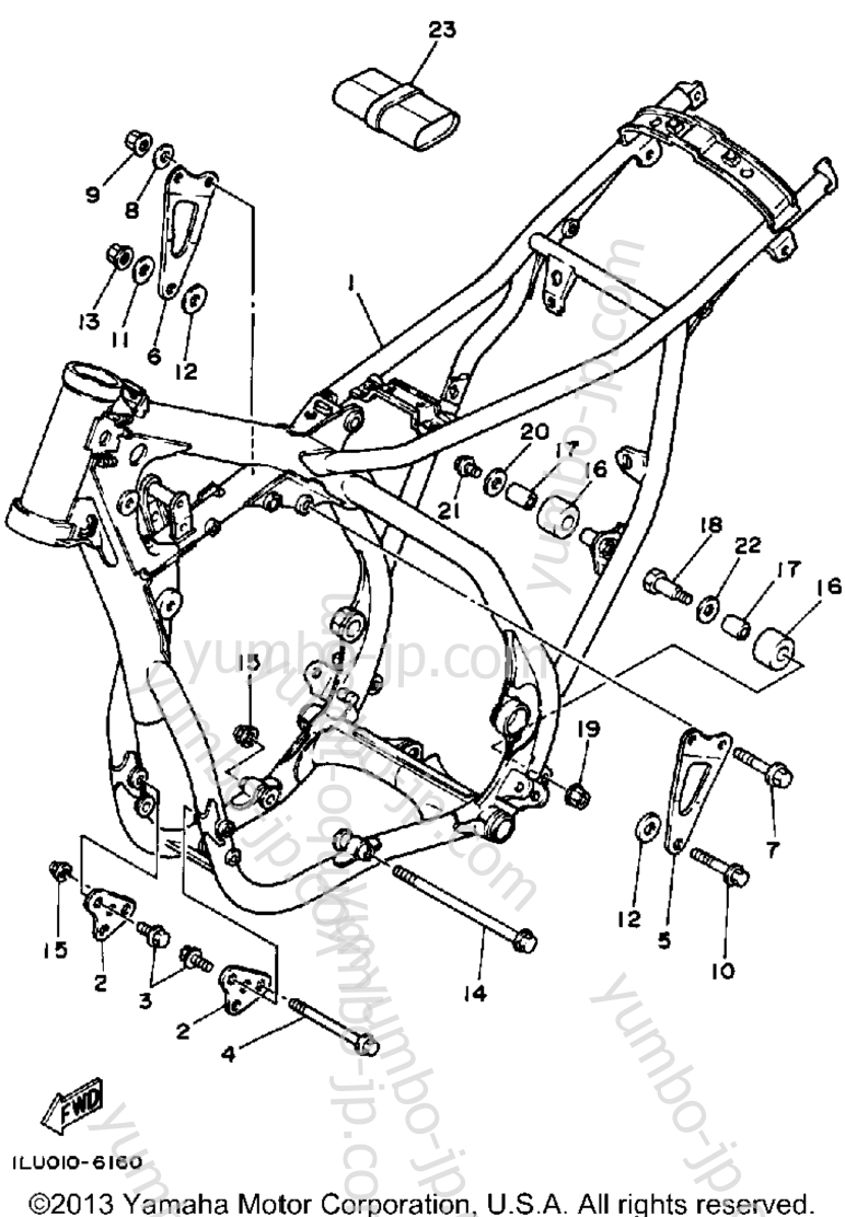 FRAME for motorcycles YAMAHA YZ250 (YZ250S) 1986 year