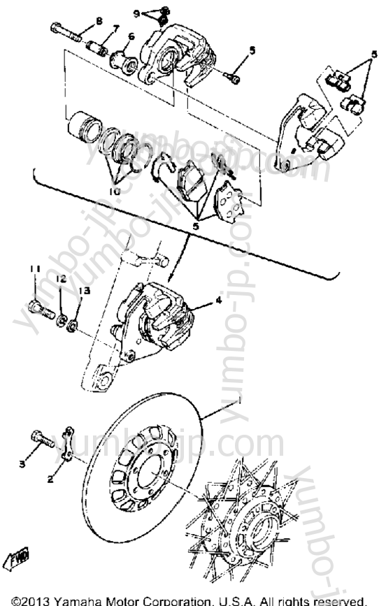 Disc Brake Caliper для мотоциклов YAMAHA XS360C 1976 г.