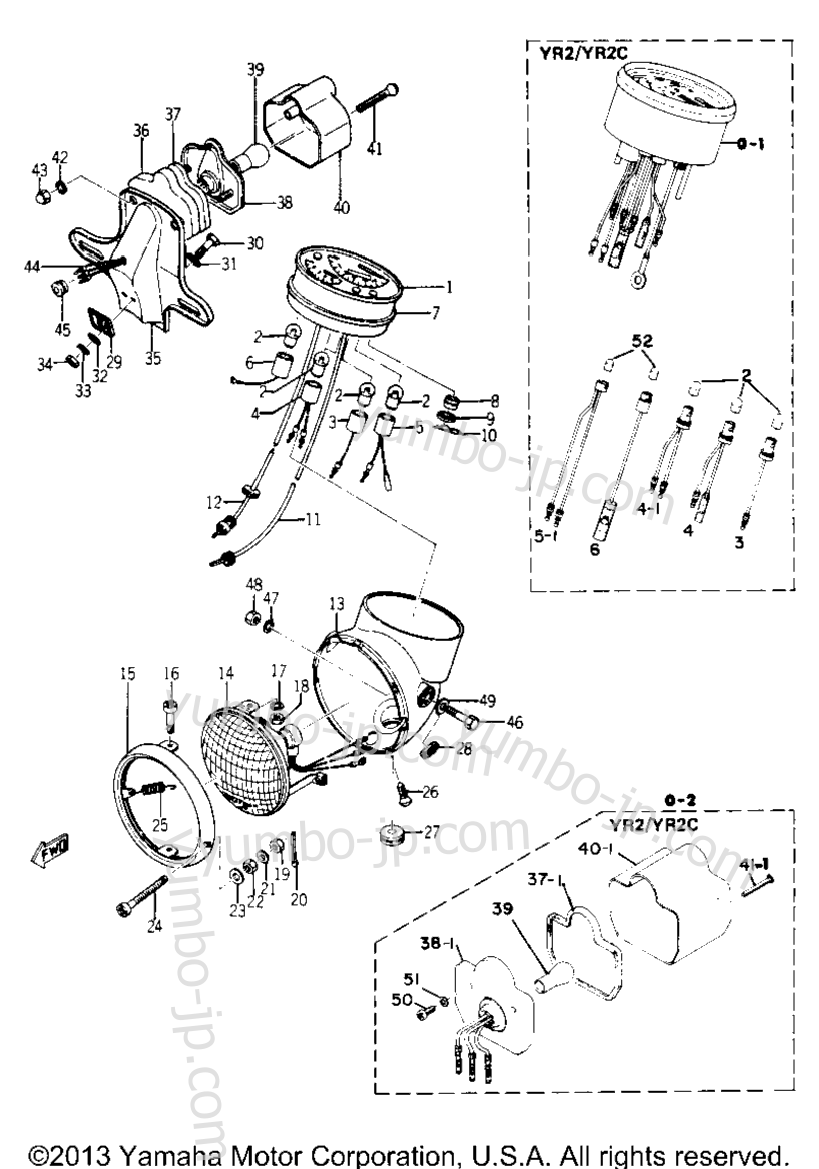 Headlight - Tailight for motorcycles YAMAHA YR1 1967 year