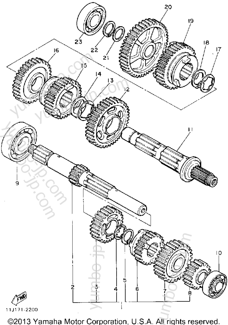 TRANSMISSION для мотоциклов YAMAHA XZ550RJ 1982 г.