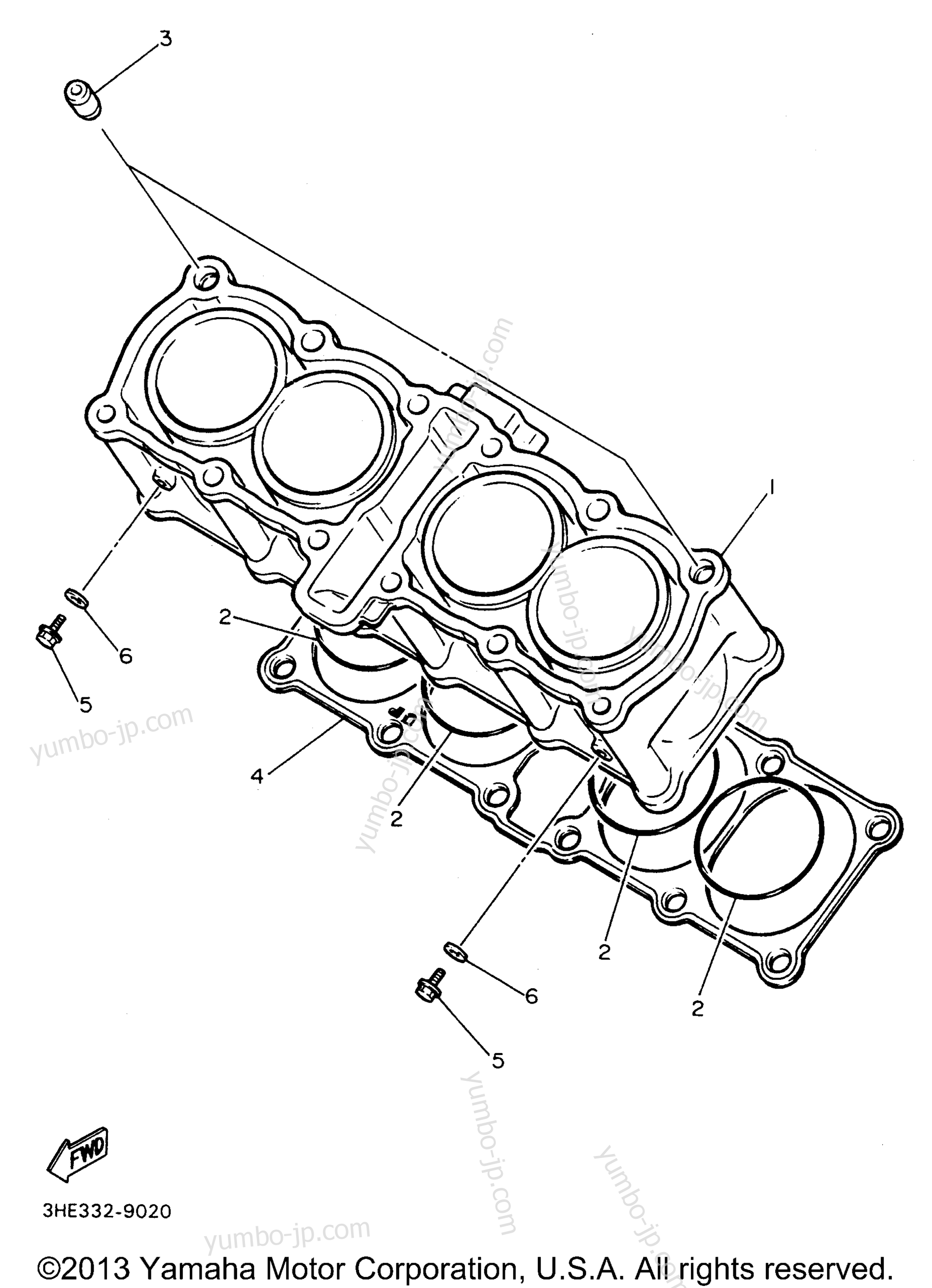 CYLINDER for motorcycles YAMAHA FZR600RH 1996 year