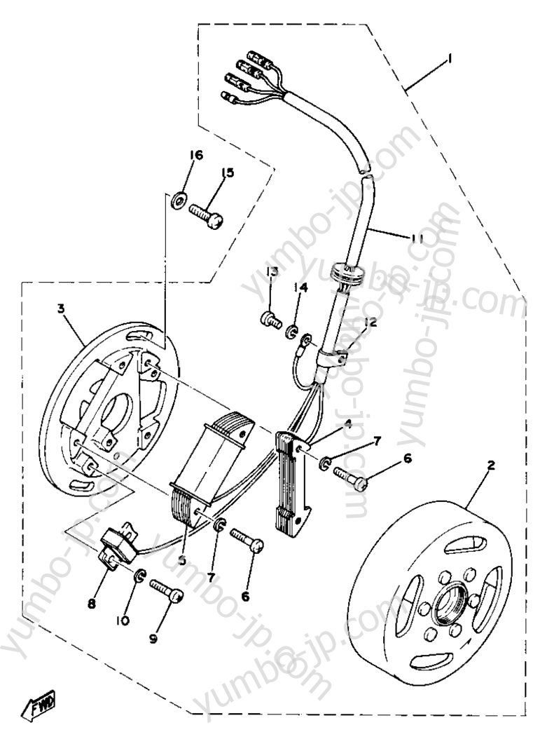 C - D - I - Magneto Yz80e for motorcycles YAMAHA YZ80D 1977 year