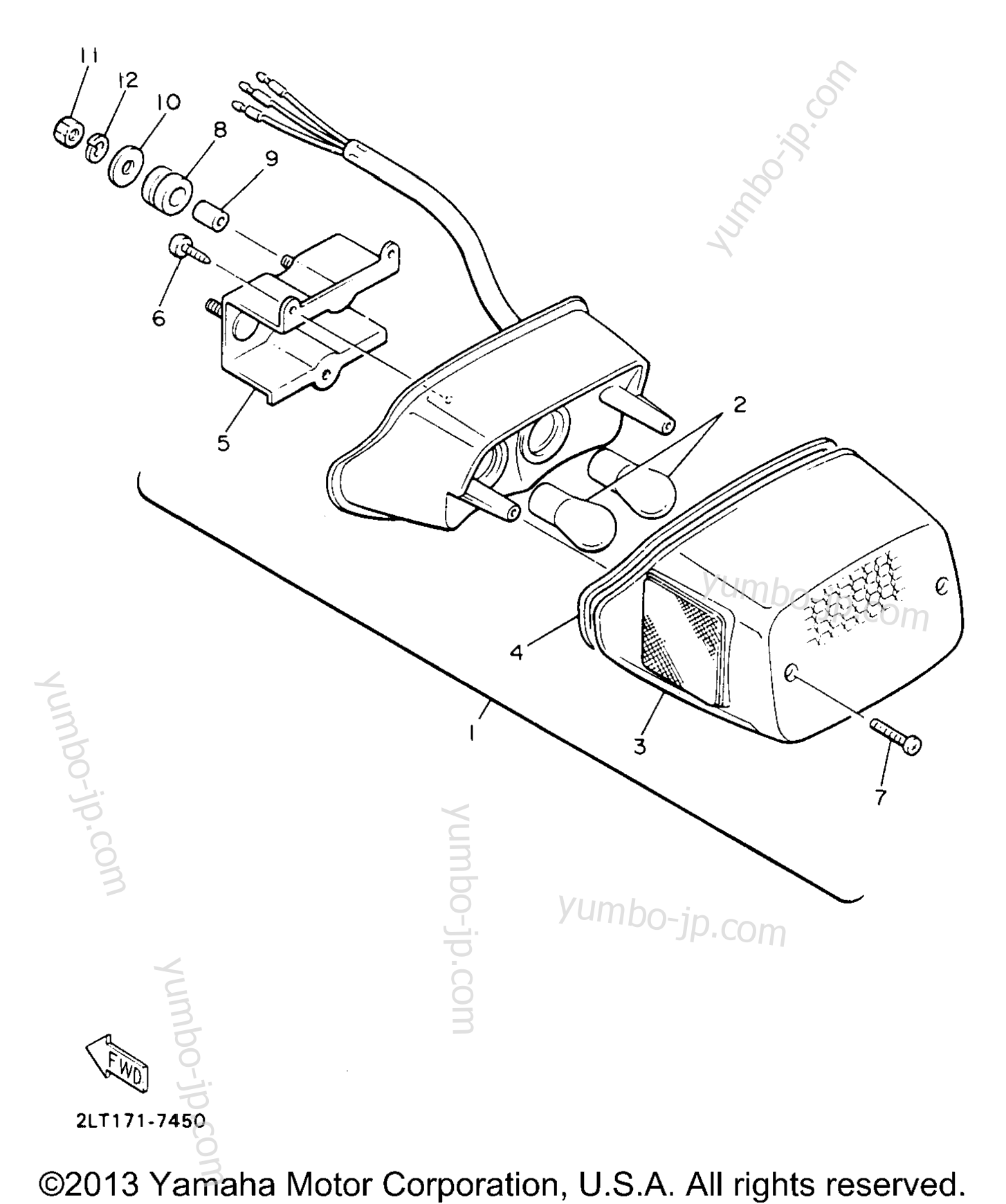 TAILLIGHT для мотоциклов YAMAHA V-MAX 1200 (VMX12HC) CA 1996 г.