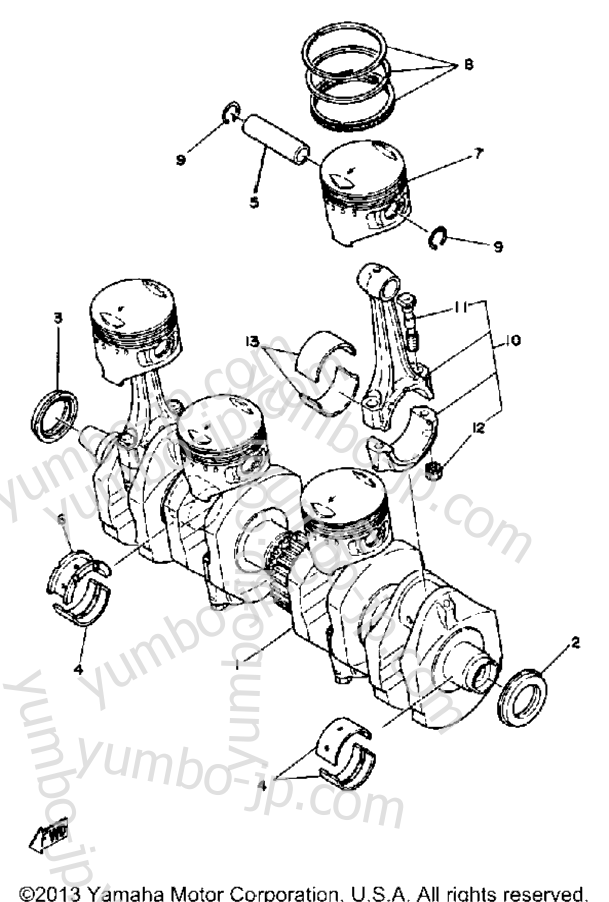 Crank Piston для мотоциклов YAMAHA XS1100SG 1980 г.