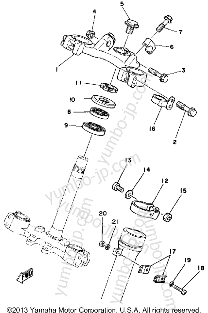 Steering for motorcycles YAMAHA IT425G 1980 year