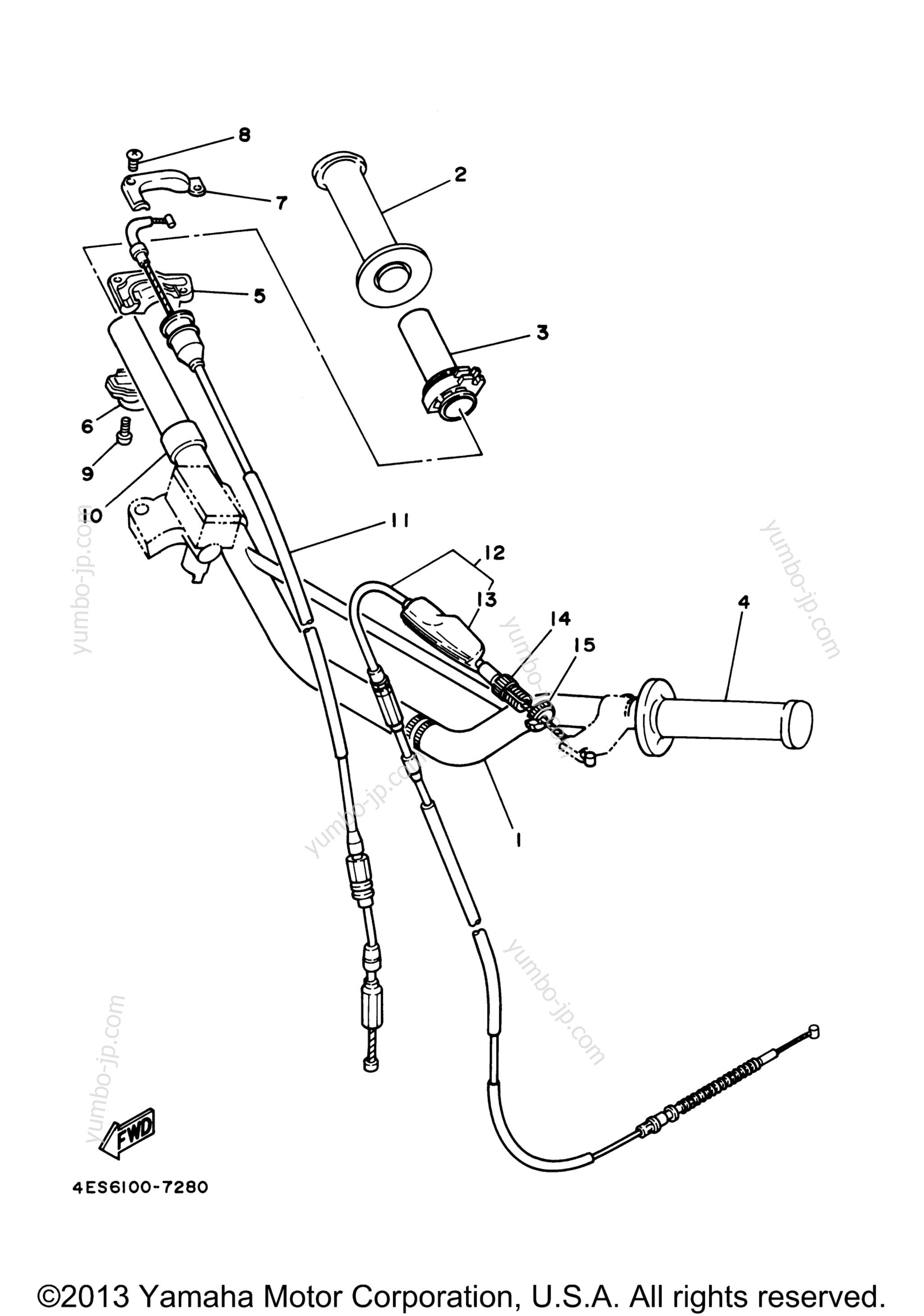 Steering Handle Cable for motorcycles YAMAHA YZ85 (YZ85V) 2006 year