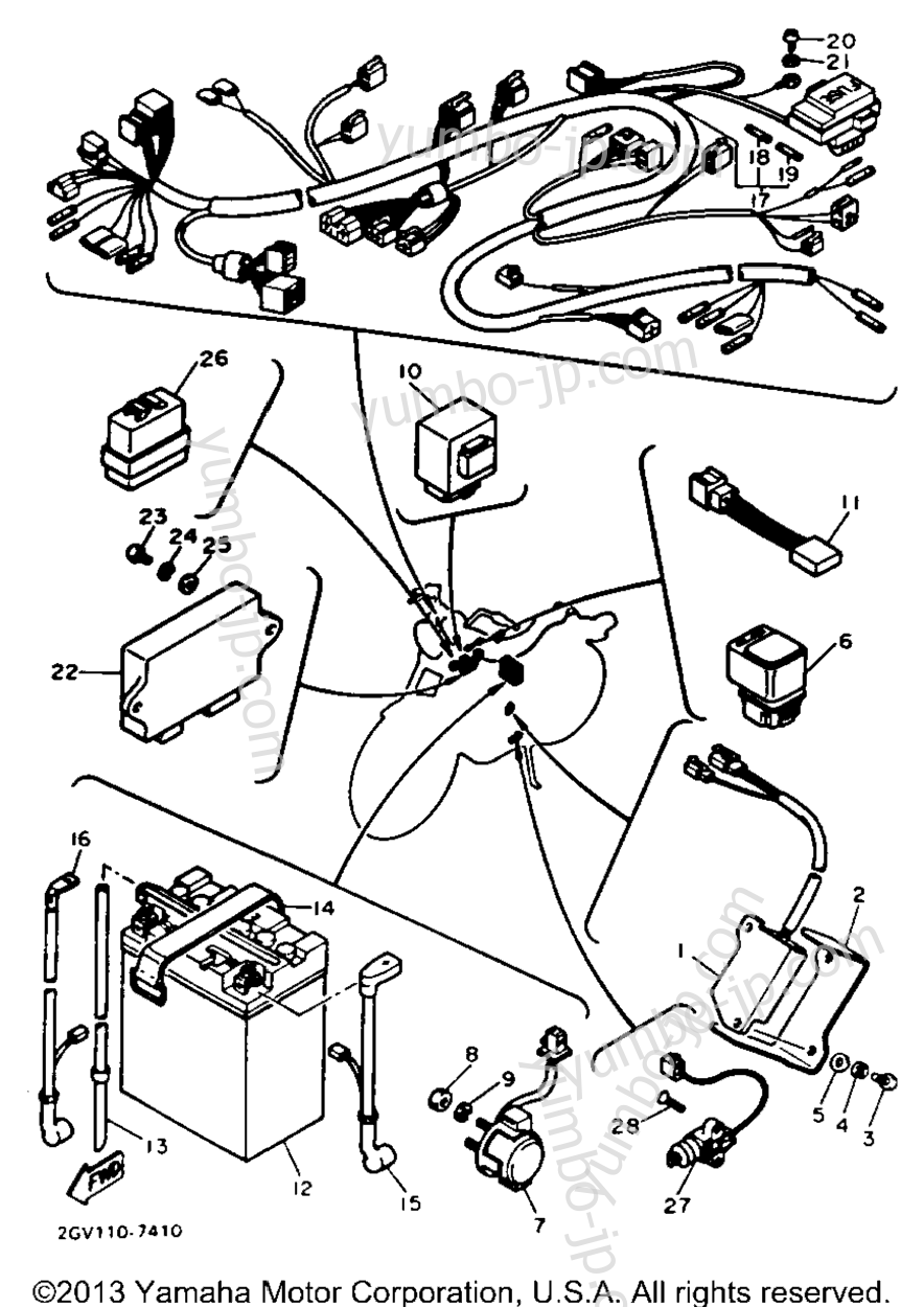 Electrical 1 for motorcycles YAMAHA VIRAGO 535 (XV535TC) CA 1987 year