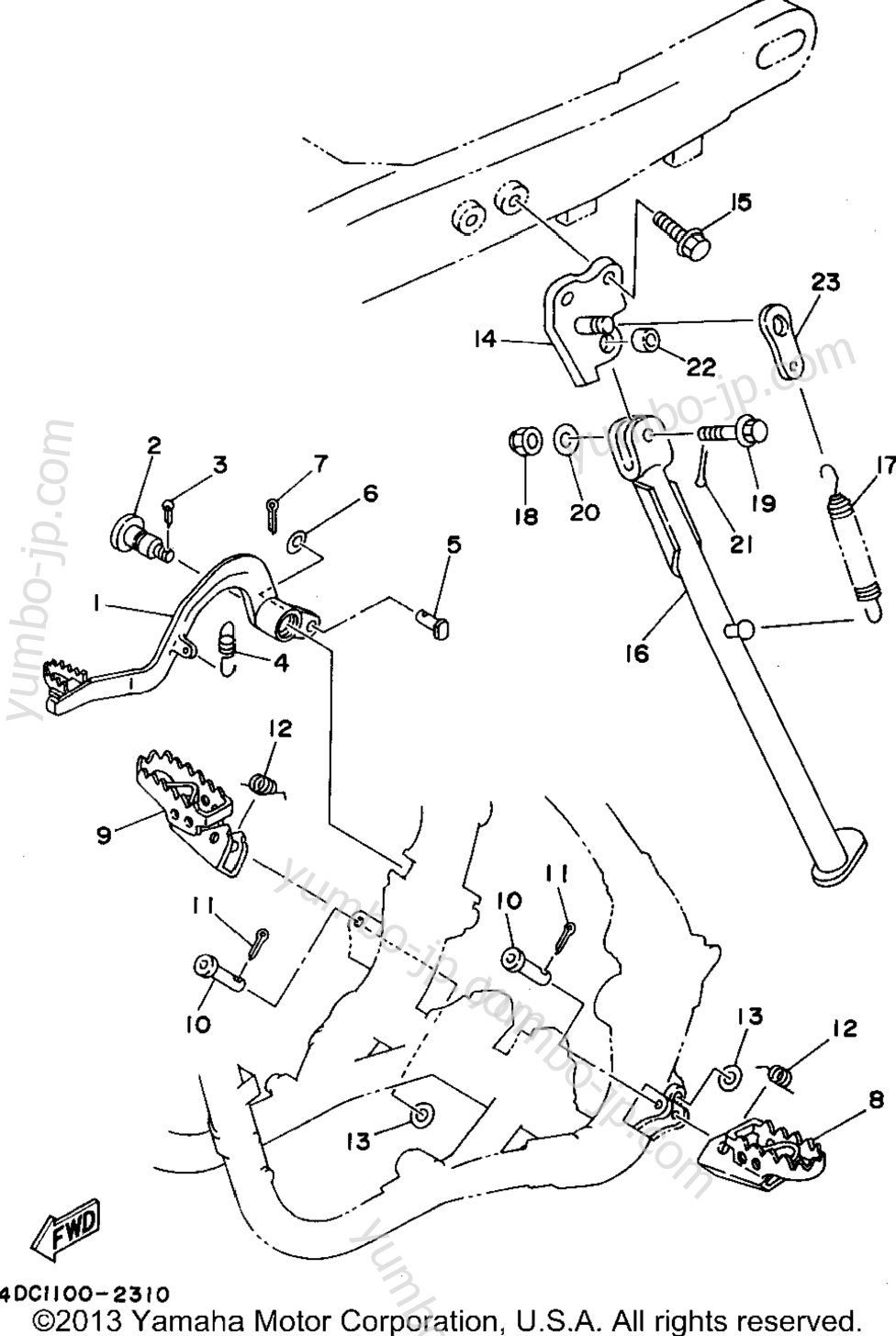 Stand - Footrest для мотоциклов YAMAHA WR250ZG 1995 г.