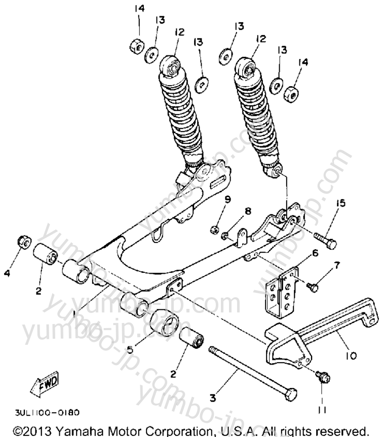 Swing Arm-Suspension для мотоциклов YAMAHA RT100E 1993 г.