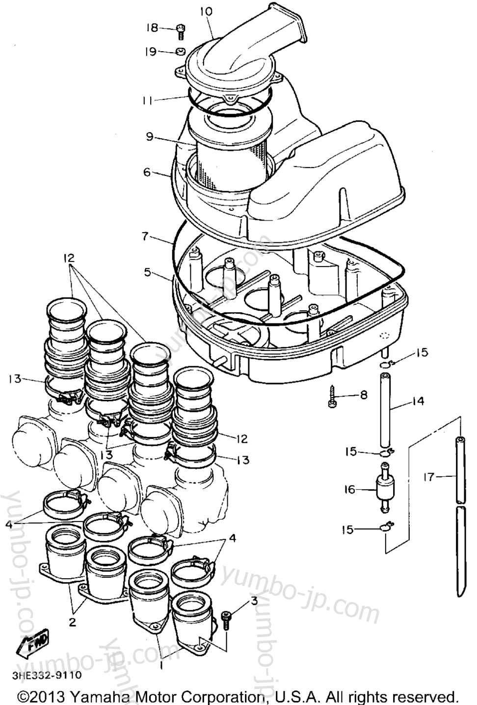 Intake для мотоциклов YAMAHA FZR600RF 1994 г.