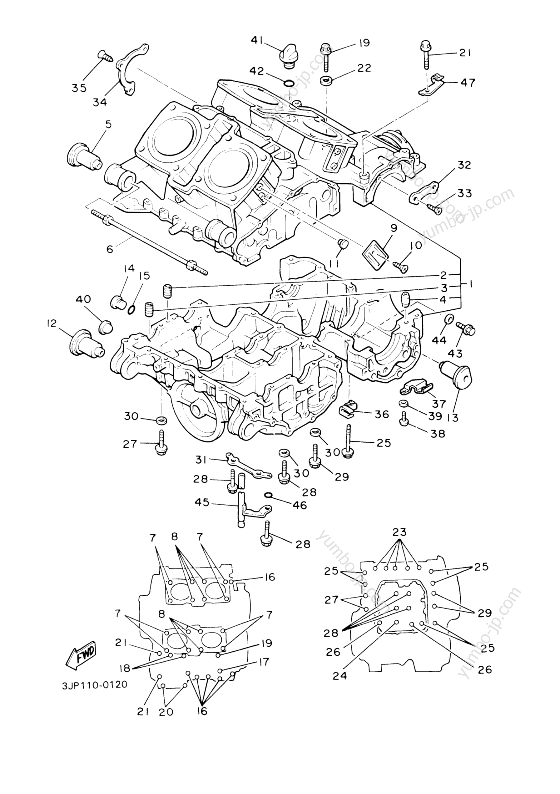 CRANKCASE for motorcycles YAMAHA V-MAX (VMX1200S) 2004 year